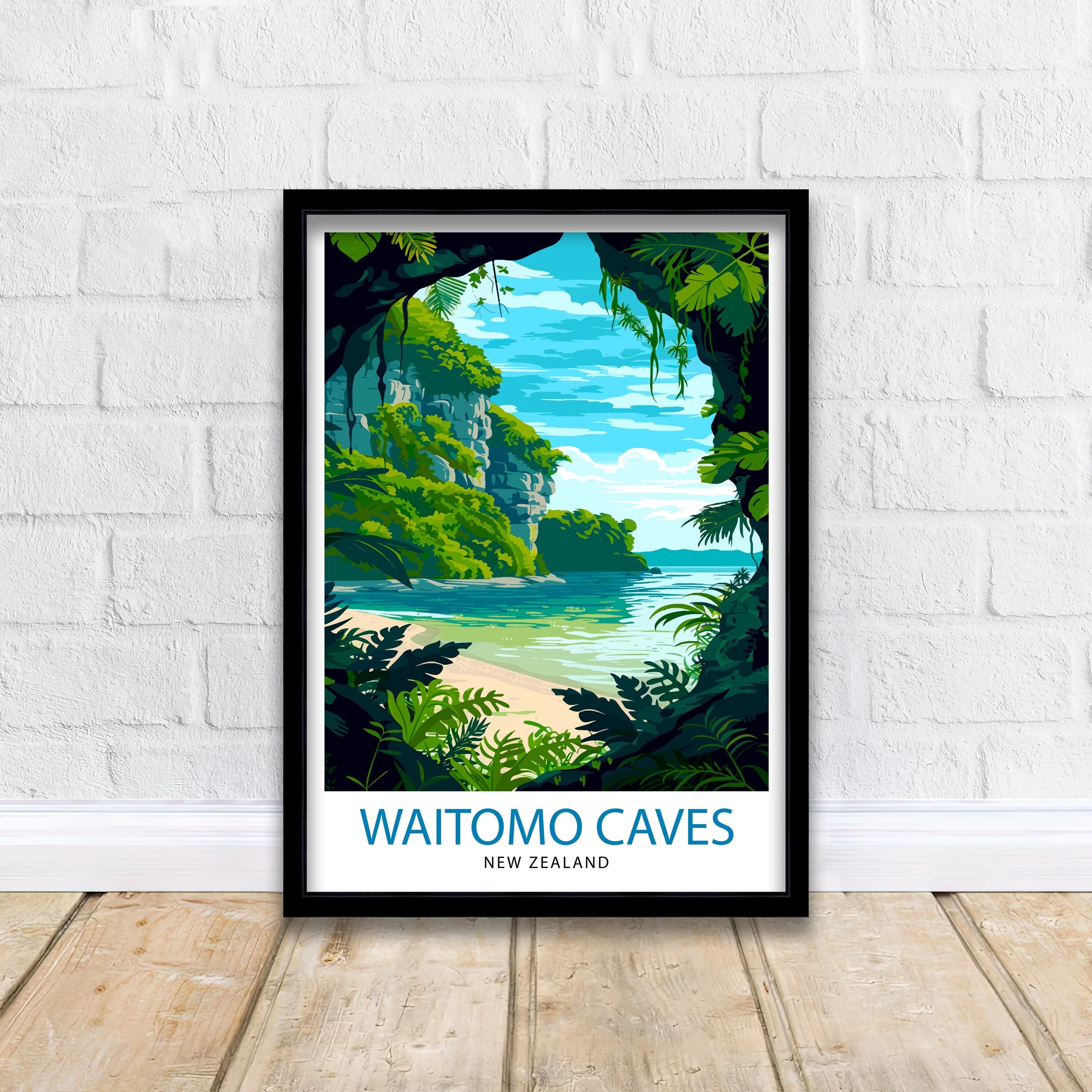 Waitomo Caves New Zealand Travel Print Wall Decor Wall Art Waitomo Caves Wall Hanging Home Décor Waitomo Caves Gift Art Lovers New Zealand