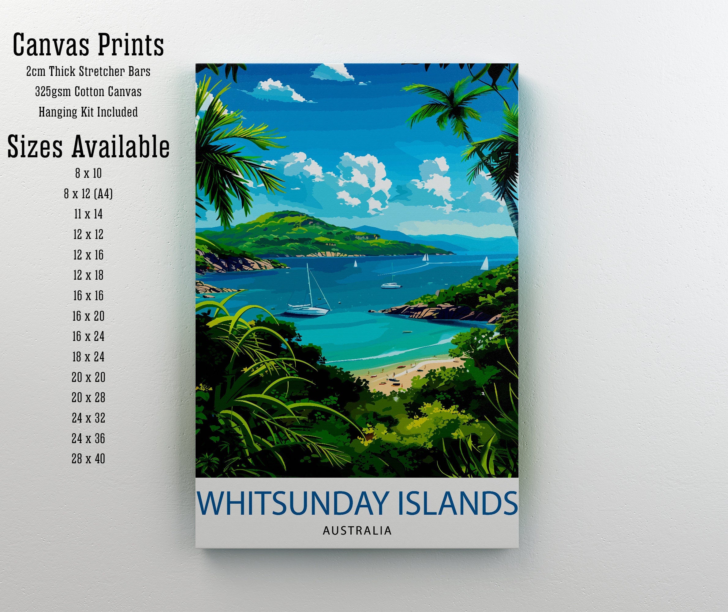 Whitsunday Islands Australia Travel Print Wall Decor Wall Art Whitsunday Islands Wall Hanging Home Décor Whitsunday Islands Gift