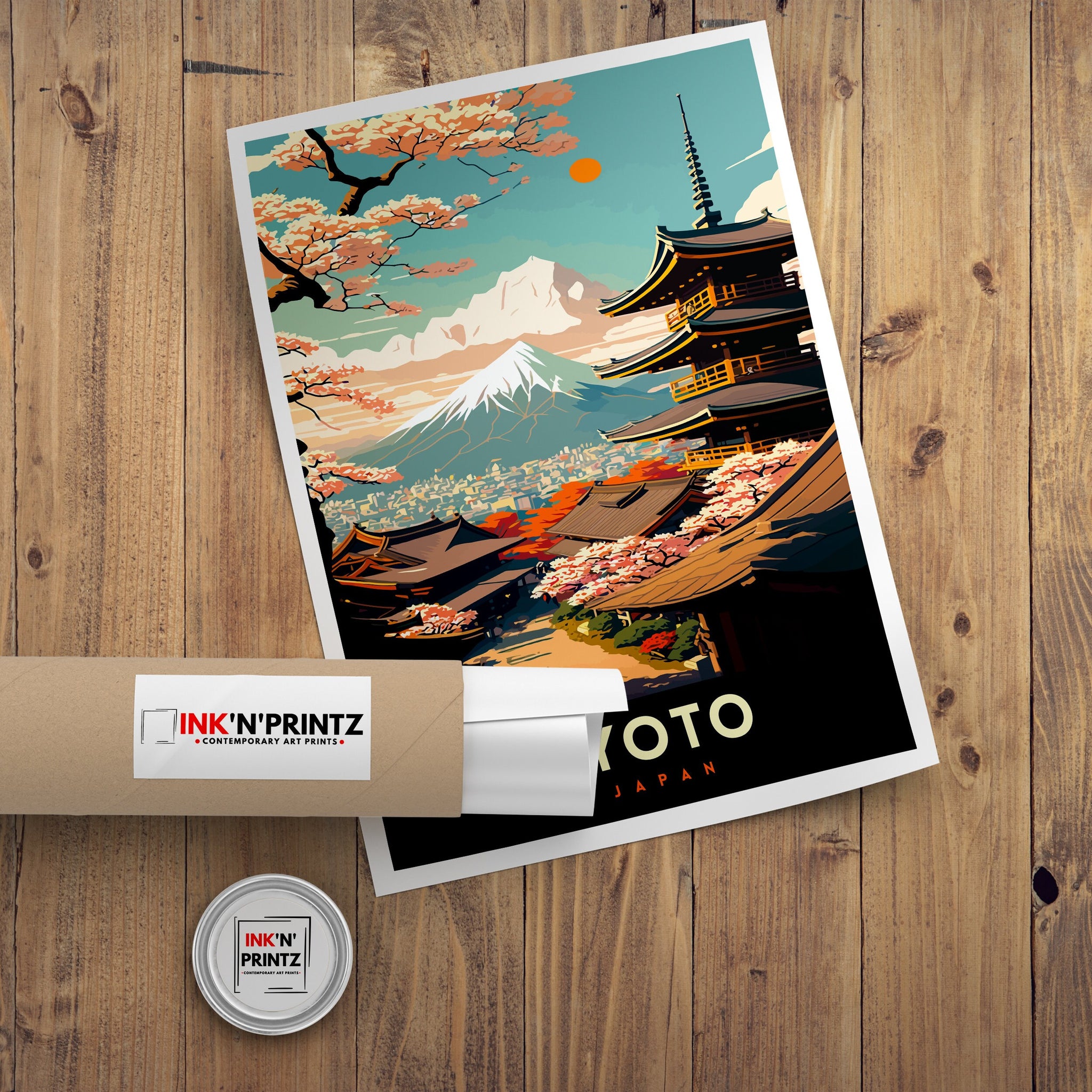 Kyoto Japan Travel Print Japan Wall Decor Kyoto Poster Japan Travel Prints Kyoto Art Print Kyoto Japan Illustration Kyoto Wall Art Japan