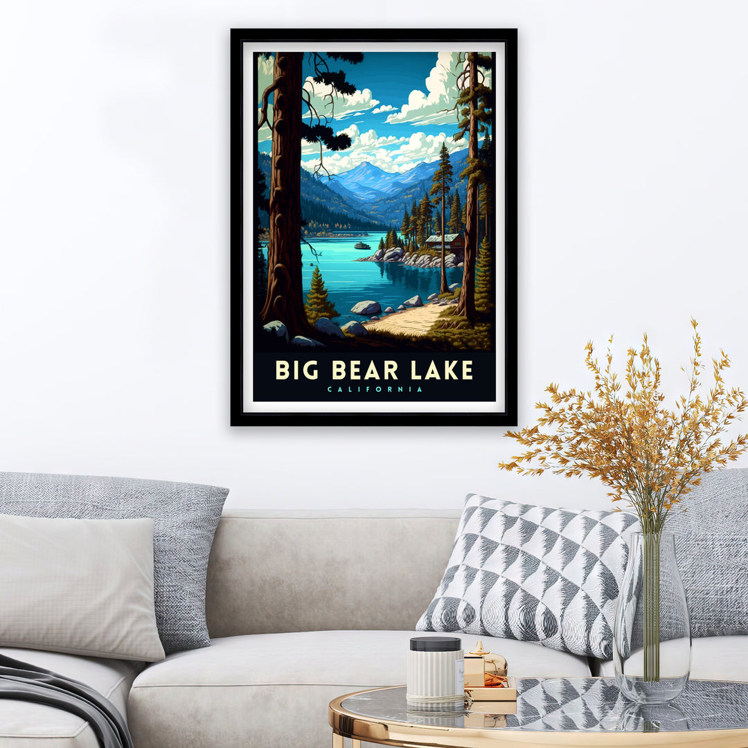 Big Bear Lake California Travel Print Wall Decor Wall Art Big Bear Lake Wall Hanging Home Décor Big Bear Lake Gift Art Lovers California