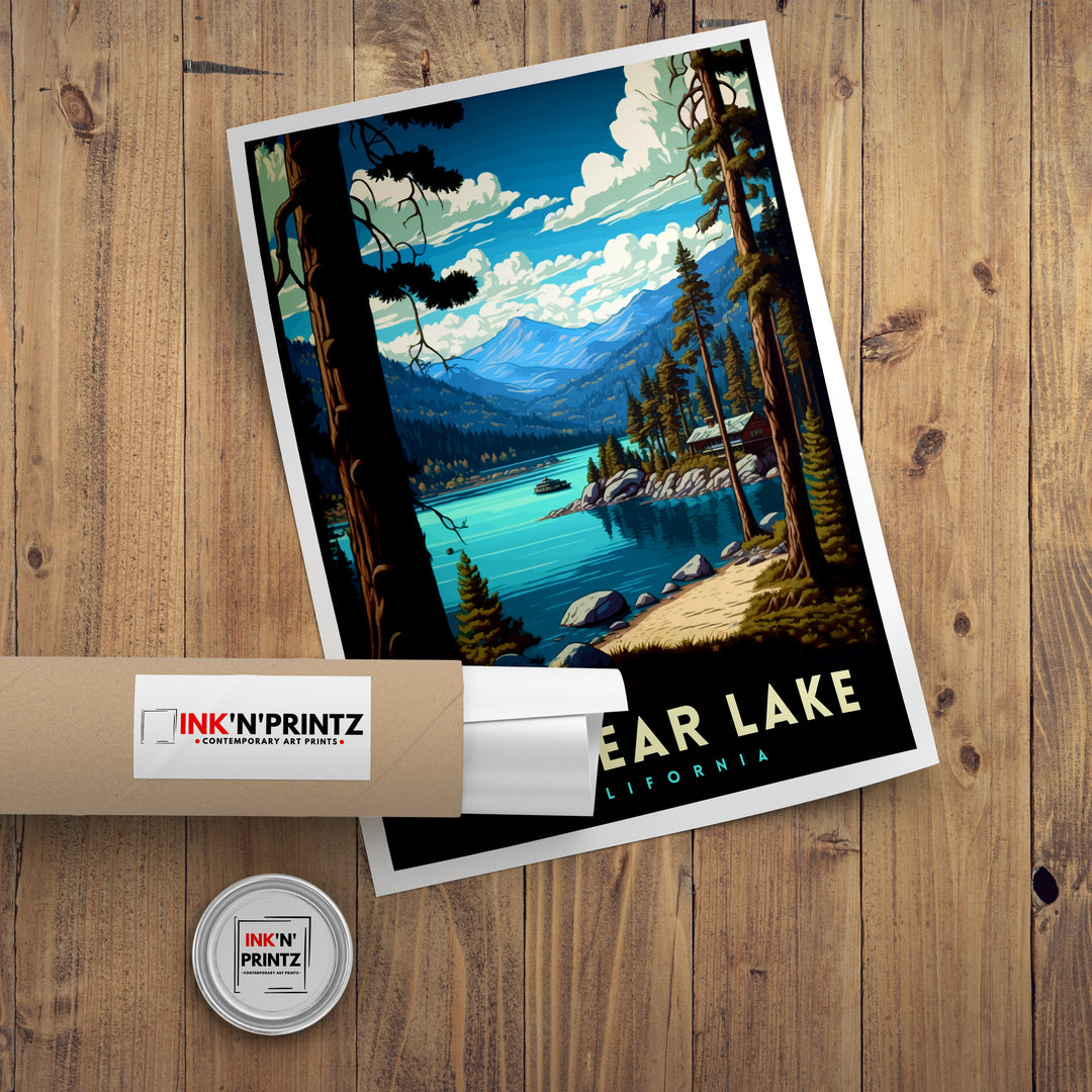 Big Bear Lake California Travel Print Wall Decor Wall Art Big Bear Lake Wall Hanging Home Décor Big Bear Lake Gift Art Lovers California
