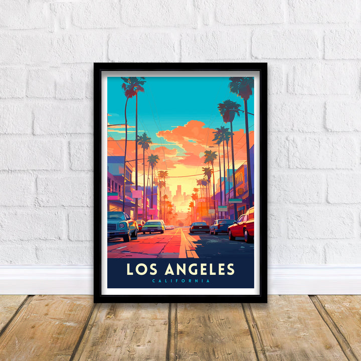 Los Angeles Travel Print| LA Wall Decor California Home Living Decor LA Illustration Travel Poster Gift for LA, California Home Decor