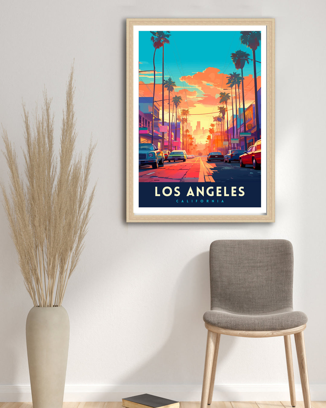 Los Angeles Travel Print| LA Wall Decor California Home Living Decor LA Illustration Travel Poster Gift for LA, California Home Decor