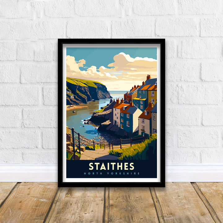 Staithes North Yorkshire Travel Print Staithes Wall Art Staithes Illustration Travel Poster Staithes Home Decor