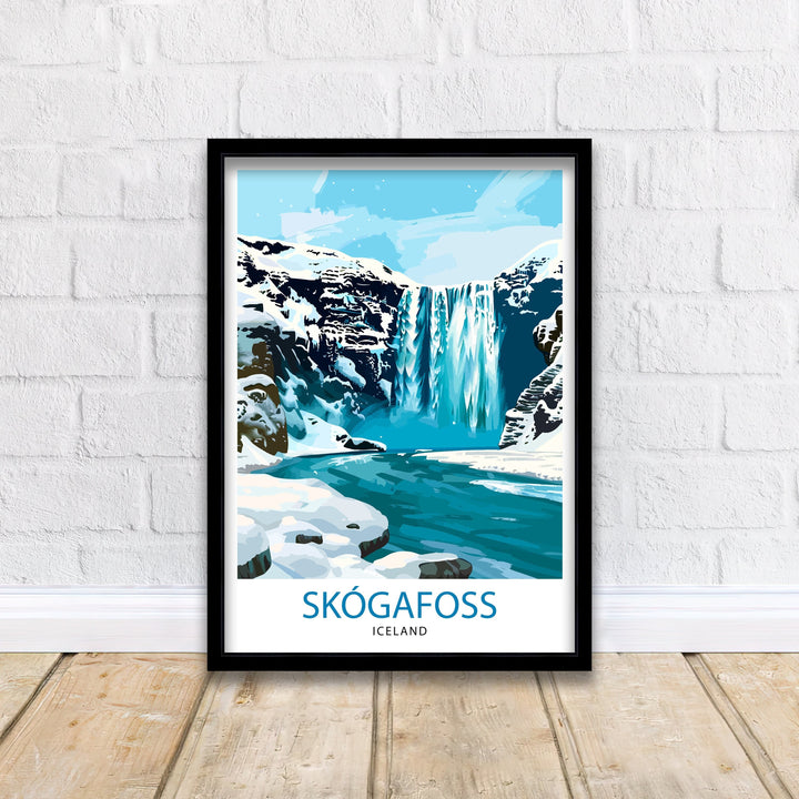 Skogafoss Waterfall Iceland Travel Print Wall Decor Wall Art Skogafoss Wall Hanging Home Décor Skogafoss Gift Art Lovers Iceland Art Lover