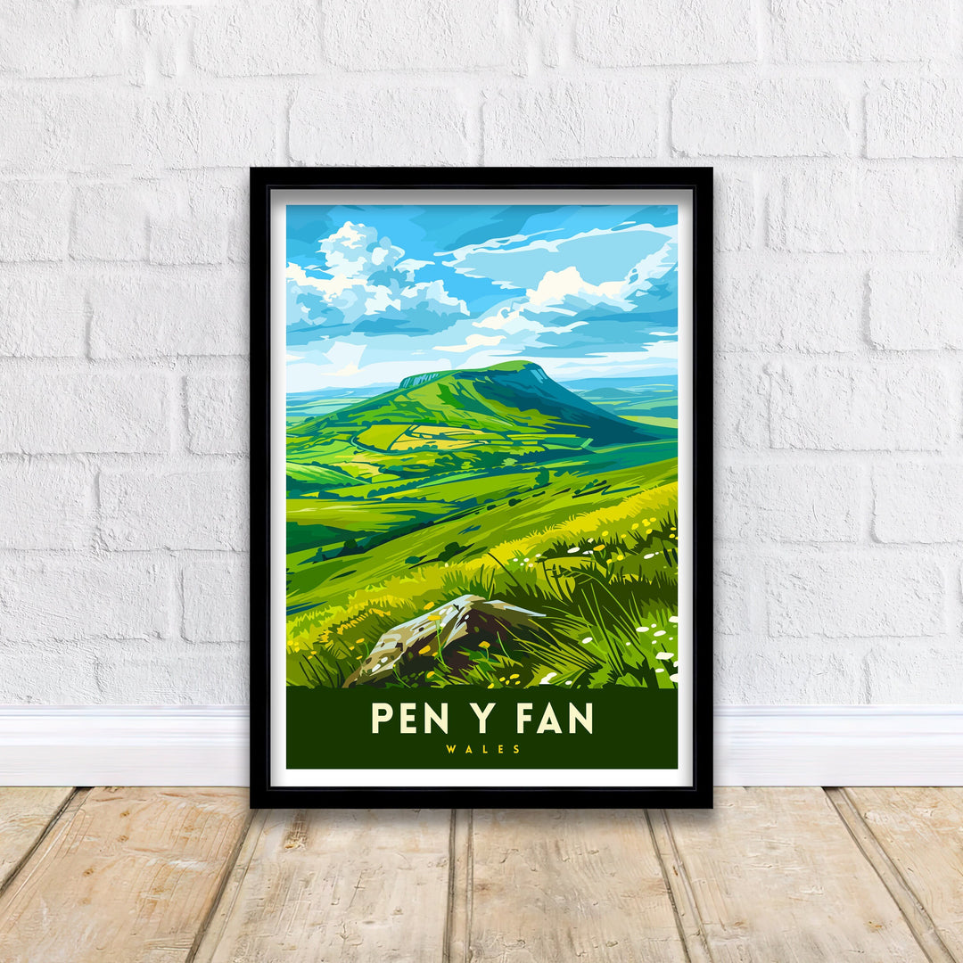 Pen y Fan Wales Travel Print Wall Art Home Decor Pen y Fan Illustration Travel Poster Gift for Wales Lovers Wales Home Decor