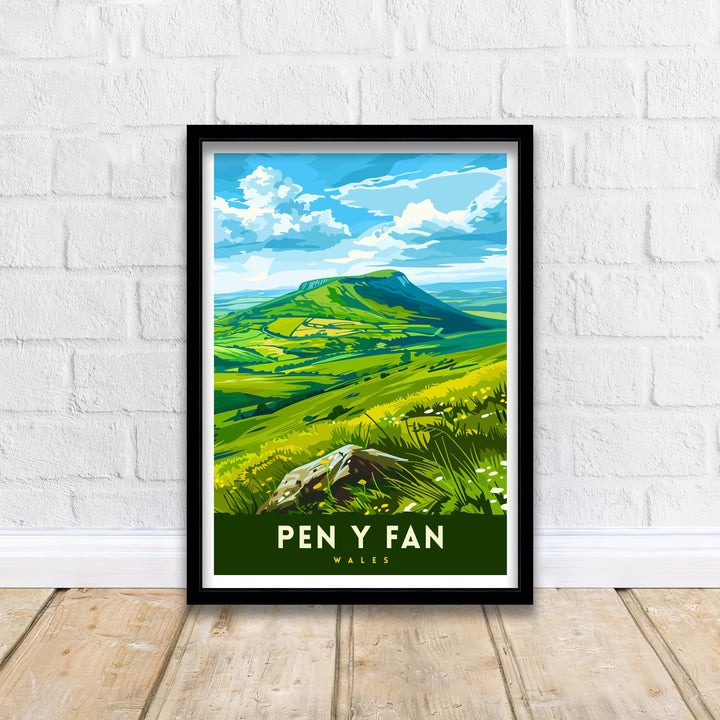 Pen y Fan Wales Travel Poster Wall Art Home Decor Pen y Fan Illustration Travel Poster Gift for Wales Lovers Wales Home Decor