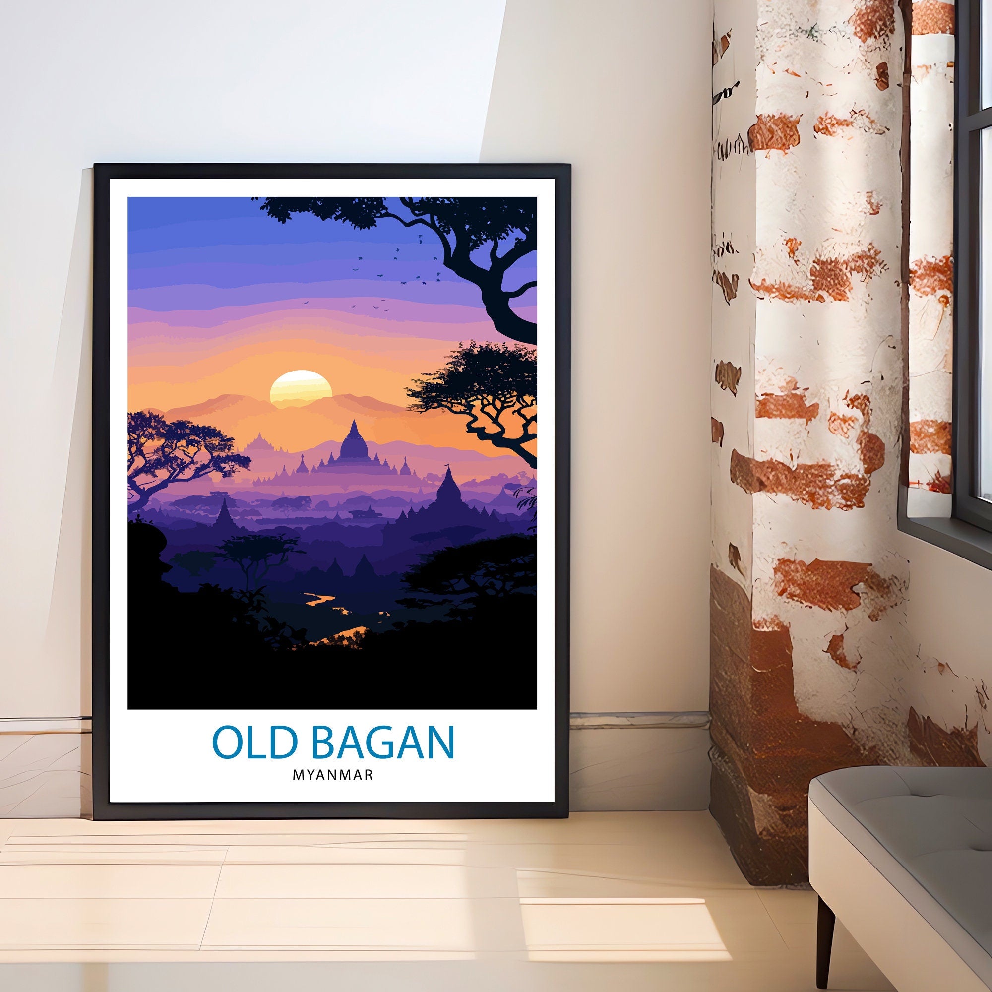 Bagan Myanmar Travel Print Wall Decor Wall Art Bagan Wall Hanging Home Décor Bagan Gift Art Lovers Myanmar Art Lover Gift Print Art