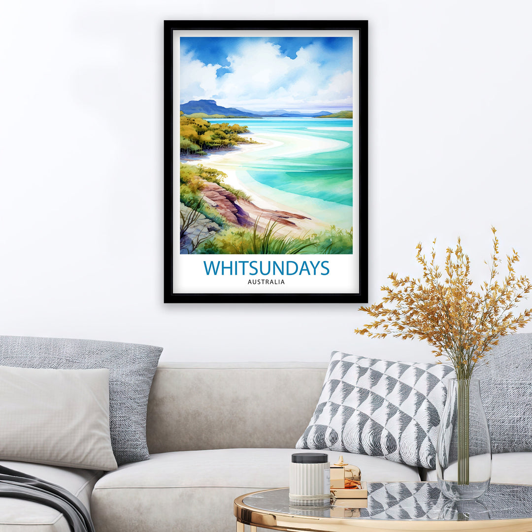 Whitsunday Australia Travel Poster Whitsunday Islands Wall Art Whitsunday Home Decor Australian Illustration Travel Poster Gift Australia