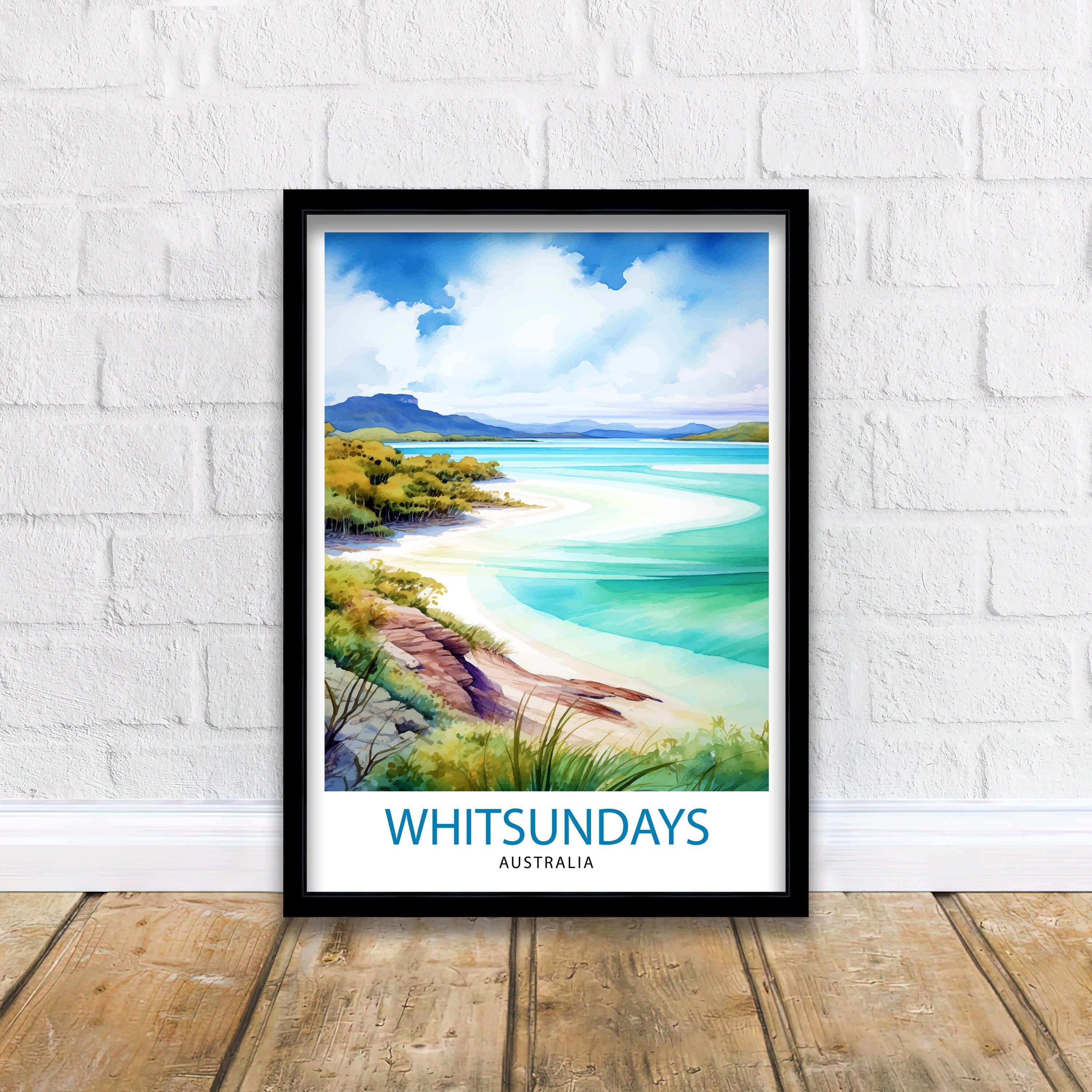 Whitsunday Australia Travel Poster Whitsunday Islands Wall Art Whitsunday Home Decor Australian Illustration Travel Poster Gift Australia