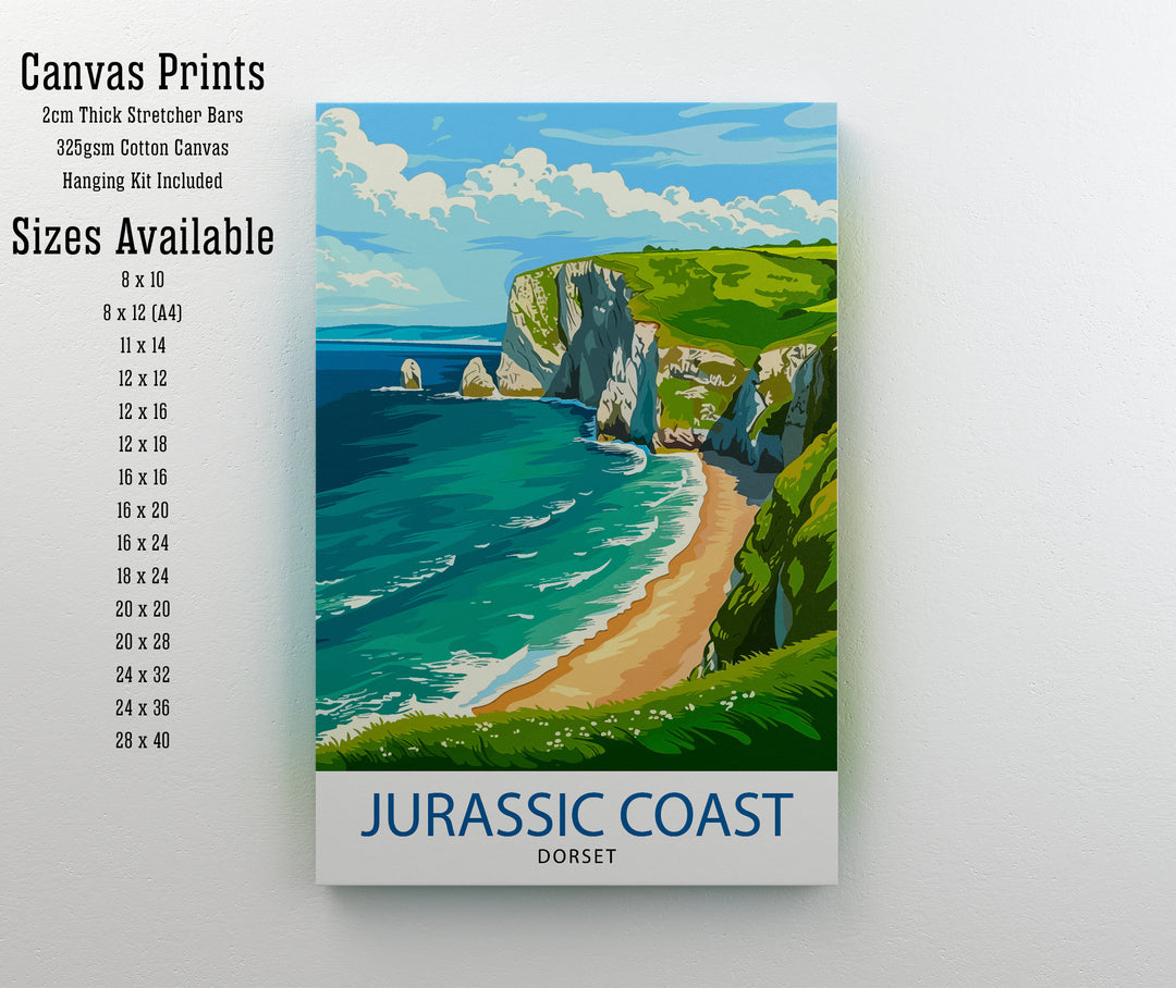 Jurassic Coast England Travel Print Wall Decor Wall Art Jurassic Coast Wall Hanging Home Décor Jurassic Coast Gift Art Lovers UK Art Lover