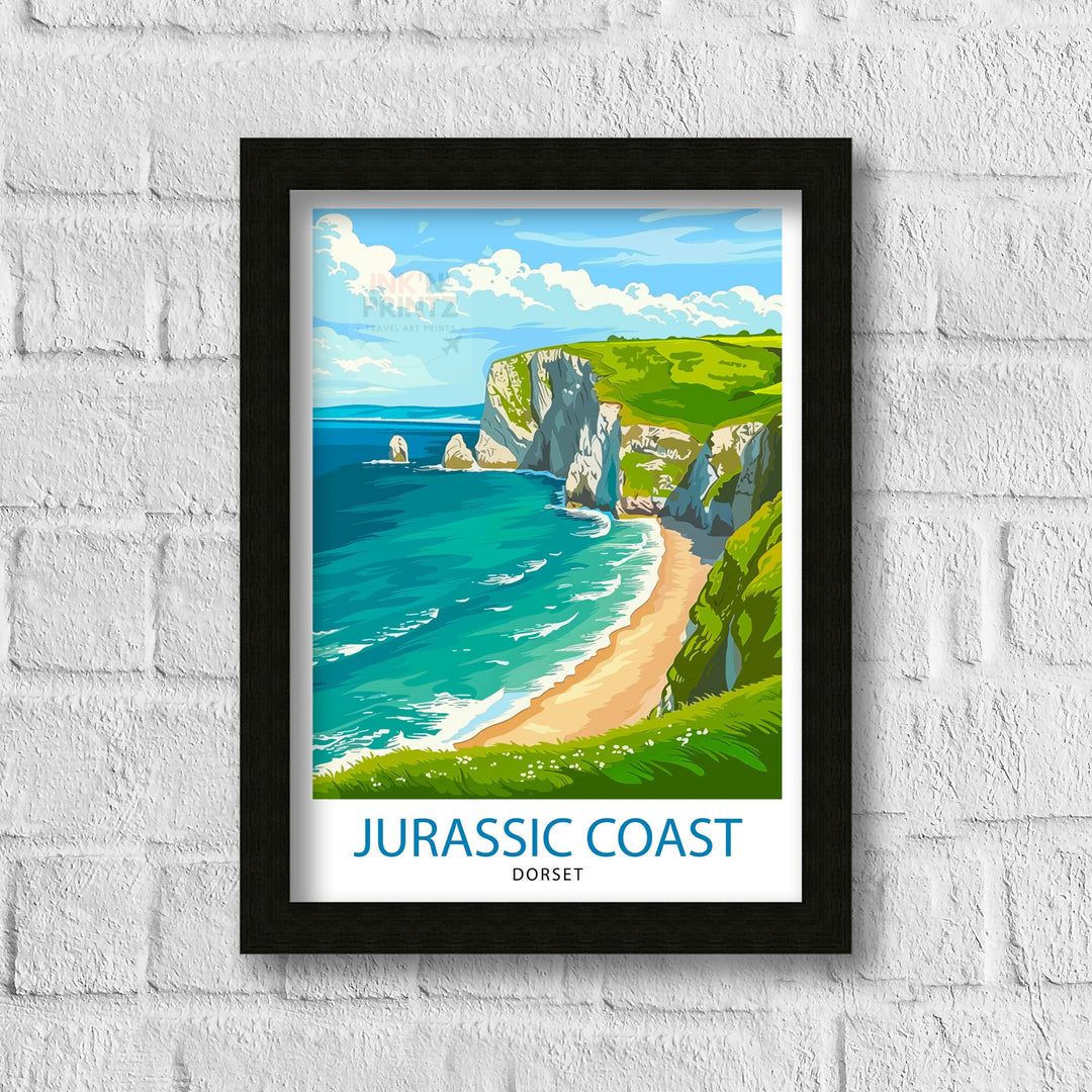 Jurassic Coast England Travel Poster