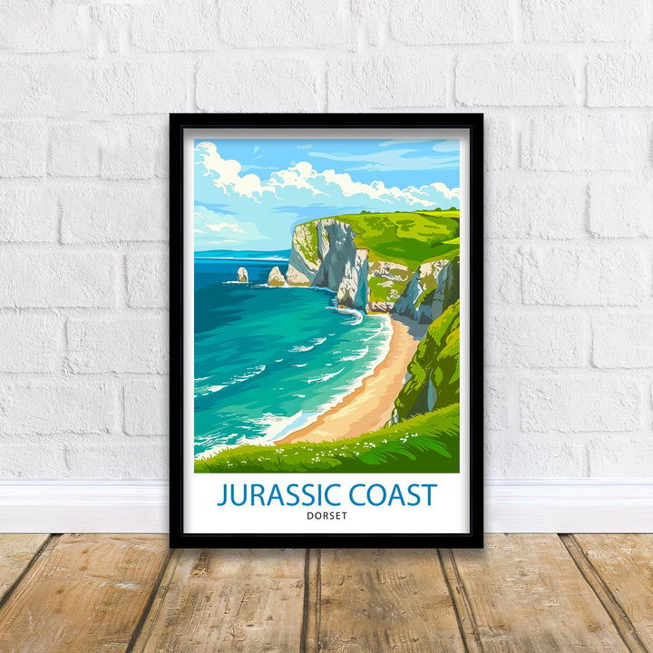 Jurassic Coast England Travel Poster