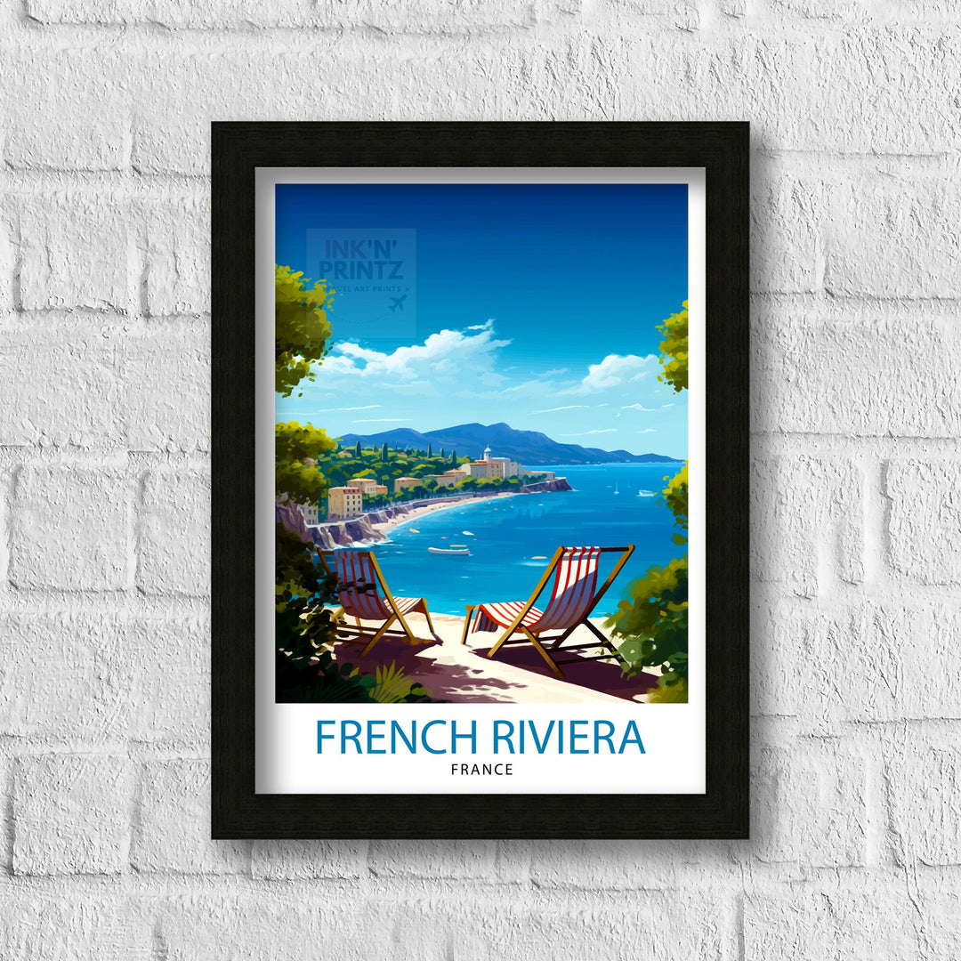 French Riviera Travel Print Wall Decor Wall Art French Riviera Wall Hanging Home Décor French Riviera Gift Art Lovers France Art Lover Gift