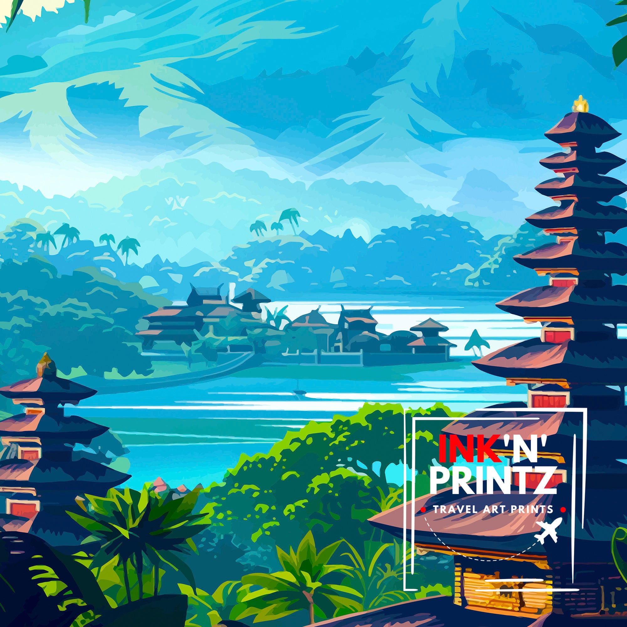 Bali Indonesia Travel Print Wall Decor Wall Art Bali Wall Hanging Home Décor Bali Gift Art Lovers Indonesia Art Lover Gift