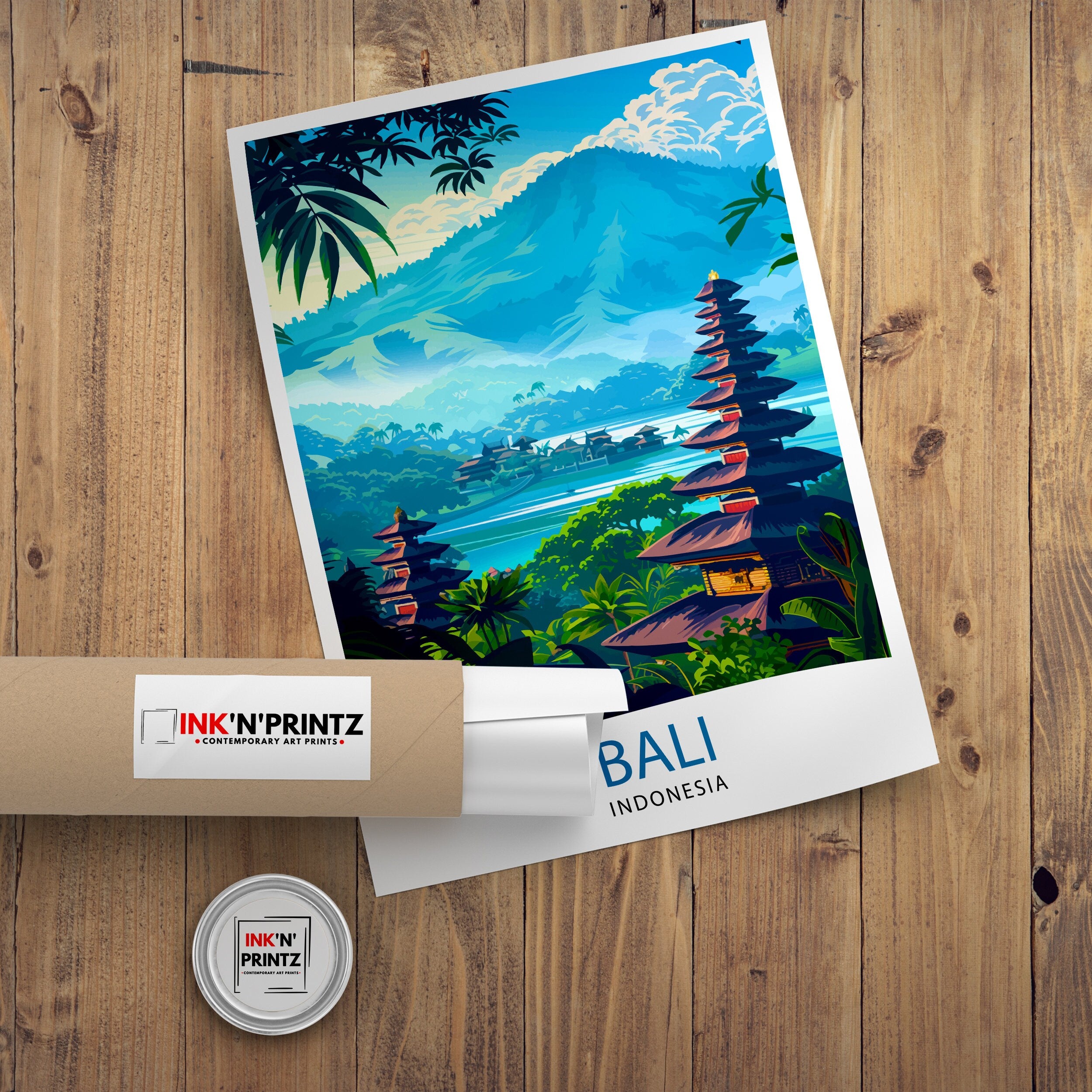 Bali Indonesia Travel Print Wall Decor Wall Art Bali Wall Hanging Home Décor Bali Gift Art Lovers Indonesia Art Lover Gift