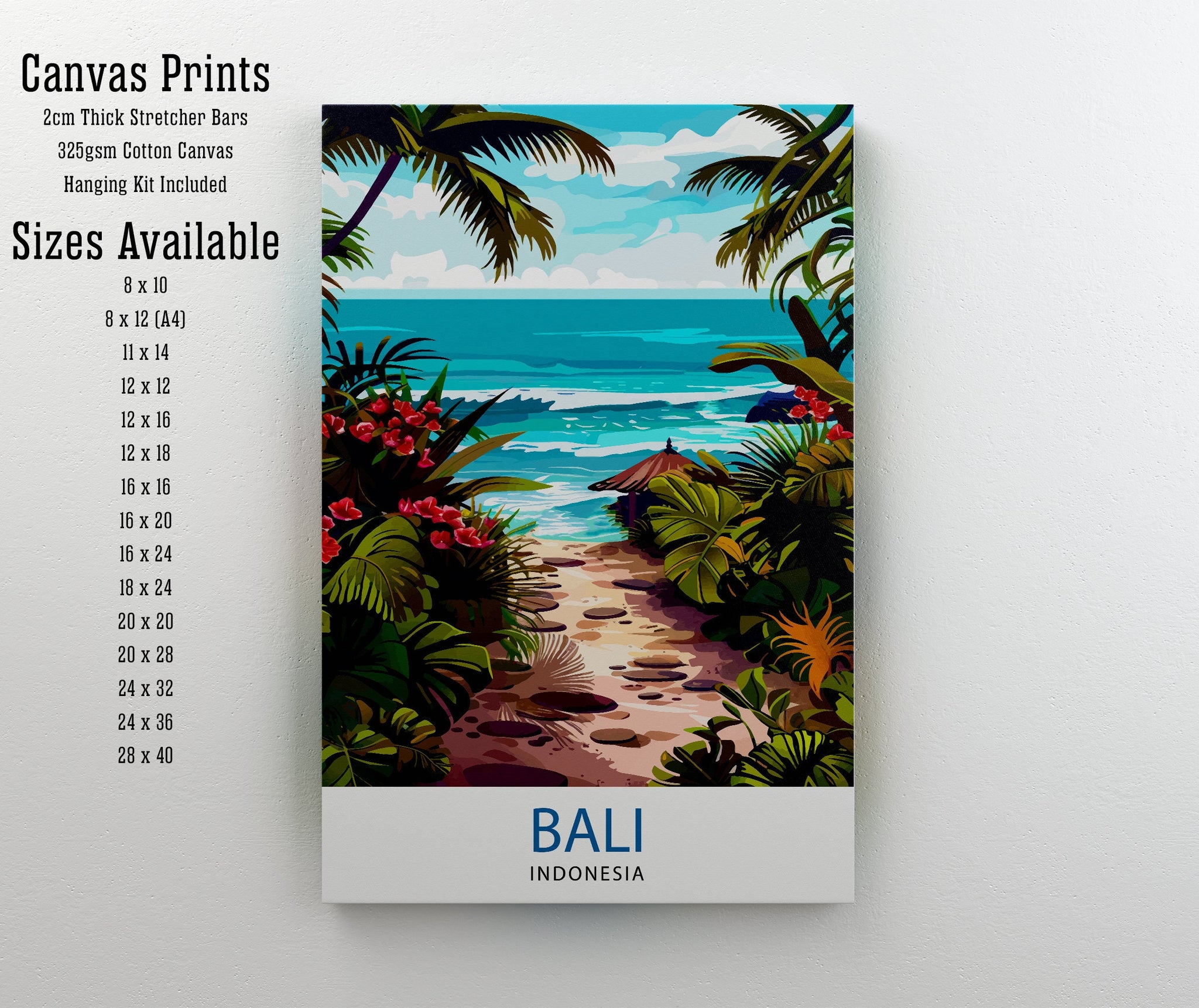Bali Indonesia Travel Print Wall Decor Wall Art Bali Wall Hanging Home Décor Bali Gift Art Lovers Indonesia Art Lover Gift Print Art