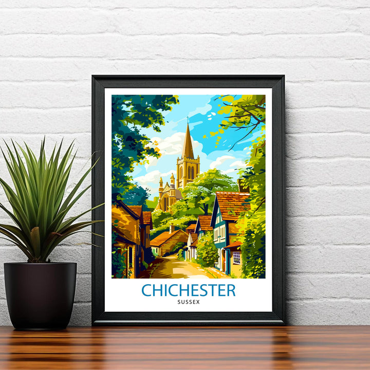 Chichester England Travel Print Wall Decor Wall Art Chichester Wall Hanging Home Décor Chichester Gift Art Lovers UK Art Lover Gift Print