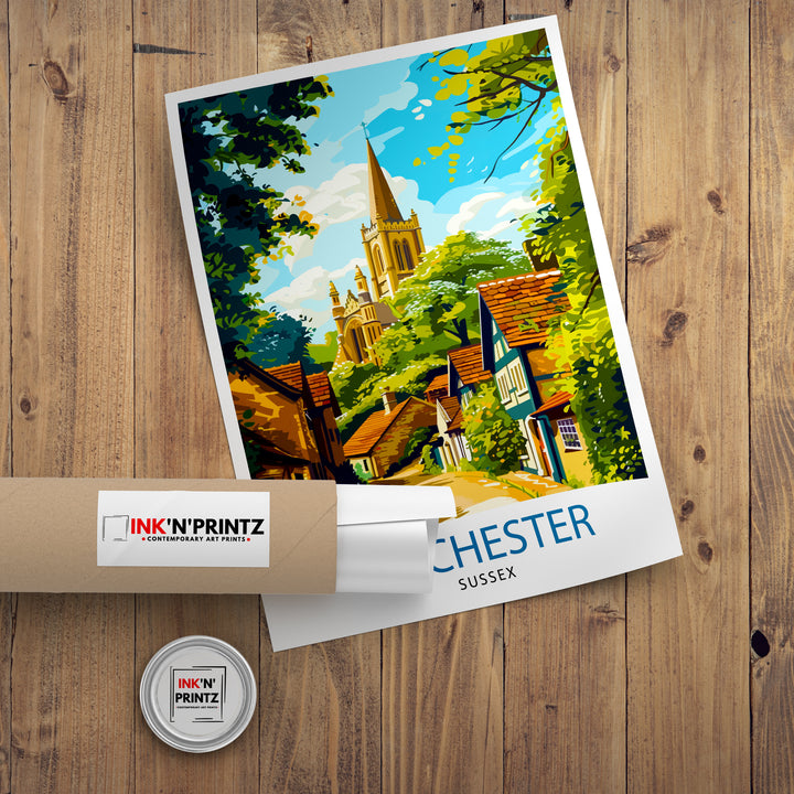 Chichester England Travel Print Wall Decor Wall Art Chichester Wall Hanging Home Décor Chichester Gift Art Lovers UK Art Lover Gift Print