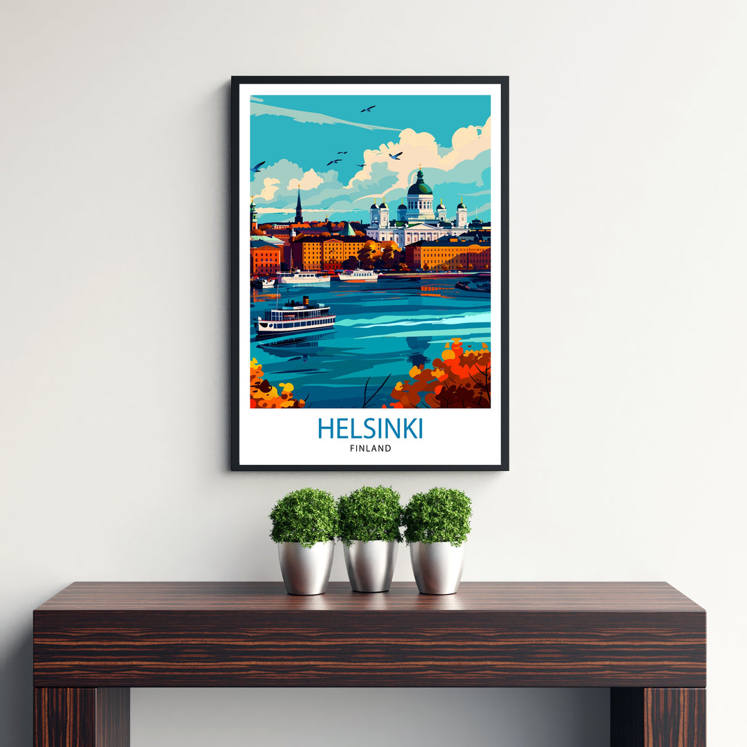 Helsinki Finland Travel Poster