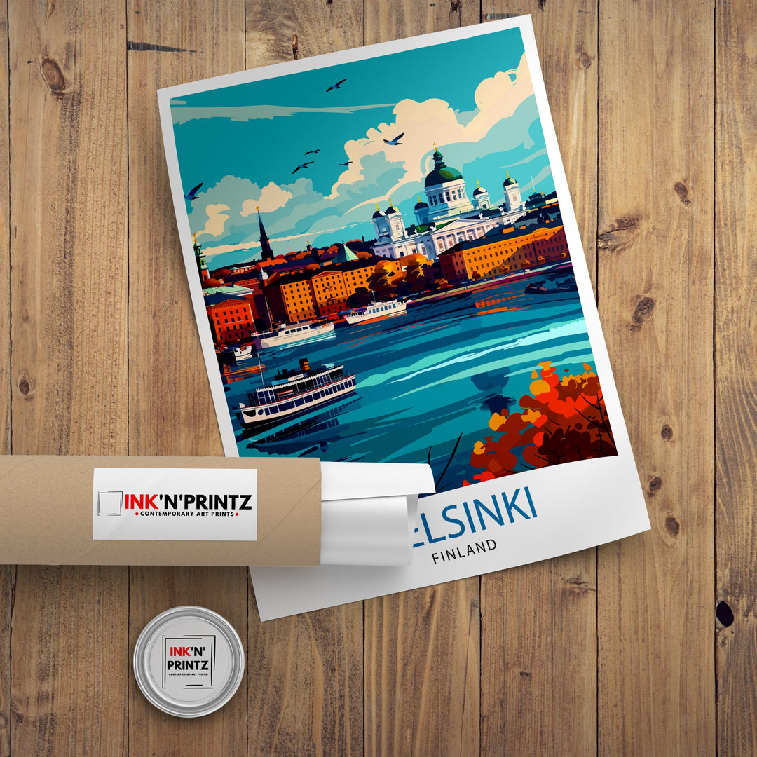 Helsinki Finland Travel Print Wall Decor Wall Art Helsinki Wall Hanging Home Décor Helsinki Gift Art Lovers Finland Art