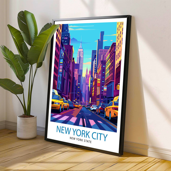 New York City Travel Print Wall Decor Wall Art New York City Wall Hanging Home Décor New York City Gift Art Lovers USA Art Lover