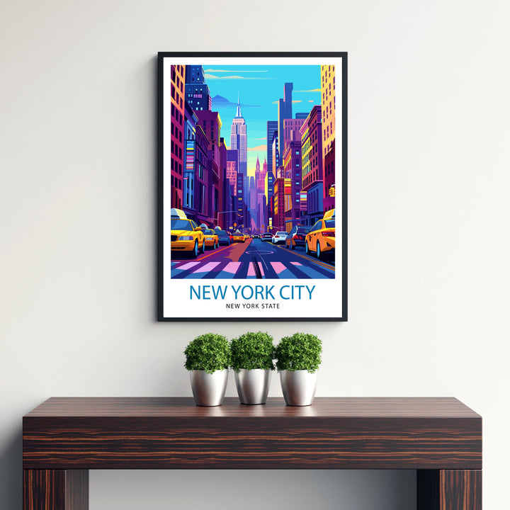 New York City Travel Print Wall Decor Wall Art New York City Wall Hanging Home Décor New York City Gift Art Lovers USA Art Lover