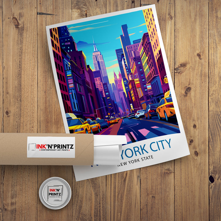 New York City Travel Print Wall Decor Wall Art New York City Wall Hanging Home Décor New York City Gift Art Lovers USA Art Lover