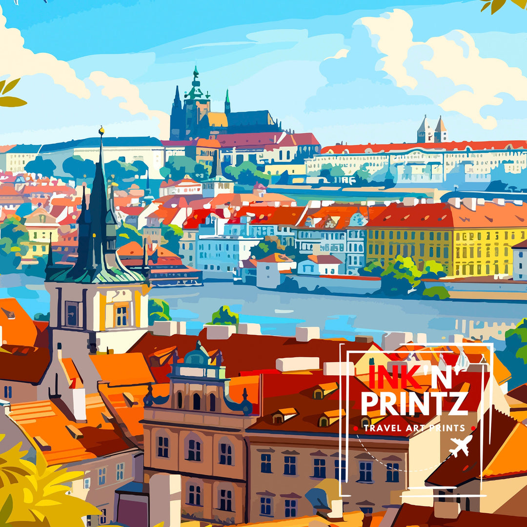 Prague Czech Republic Travel Poster Prague