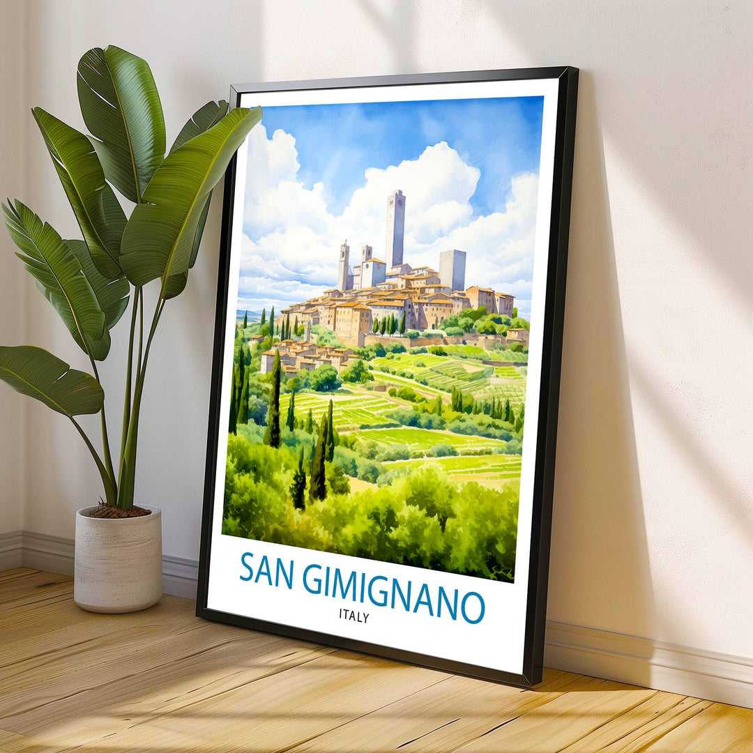 San Gimignano Italy Travel Print Wall Decor Wall Art San Gimignano Wall Hanging Home Décor San Gimignano Gift Art Lovers Italy Art Lover