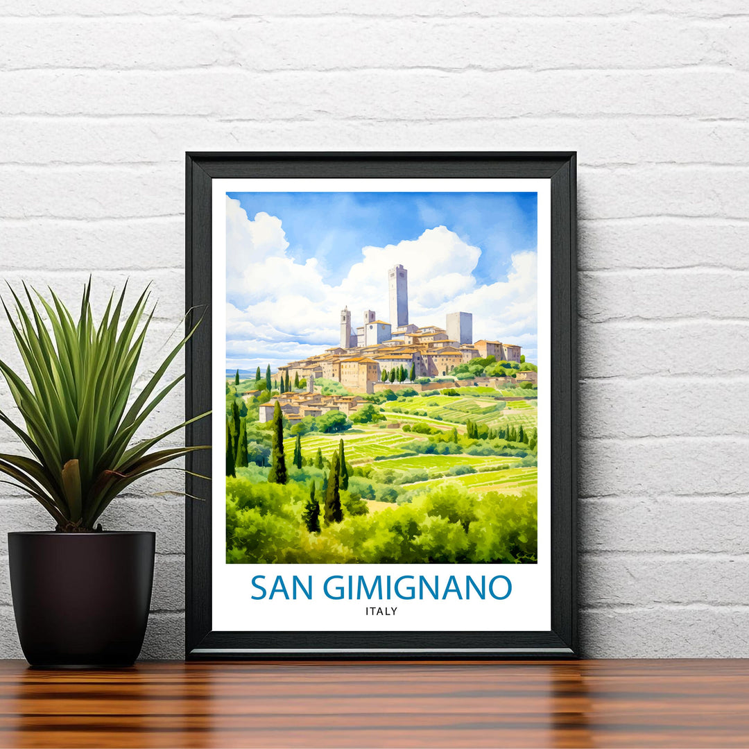 San Gimignano Italy Travel Print Wall Decor Wall Art San Gimignano Wall Hanging Home Décor San Gimignano Gift Art Lovers Italy Art Lover