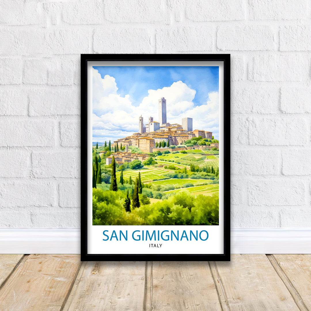 San Gimignano Italy Travel Print Wall Decor Wall Art San Gimignano Wall Hanging Home Décor San Gimignano Gift Art Lovers Italy Art Lover