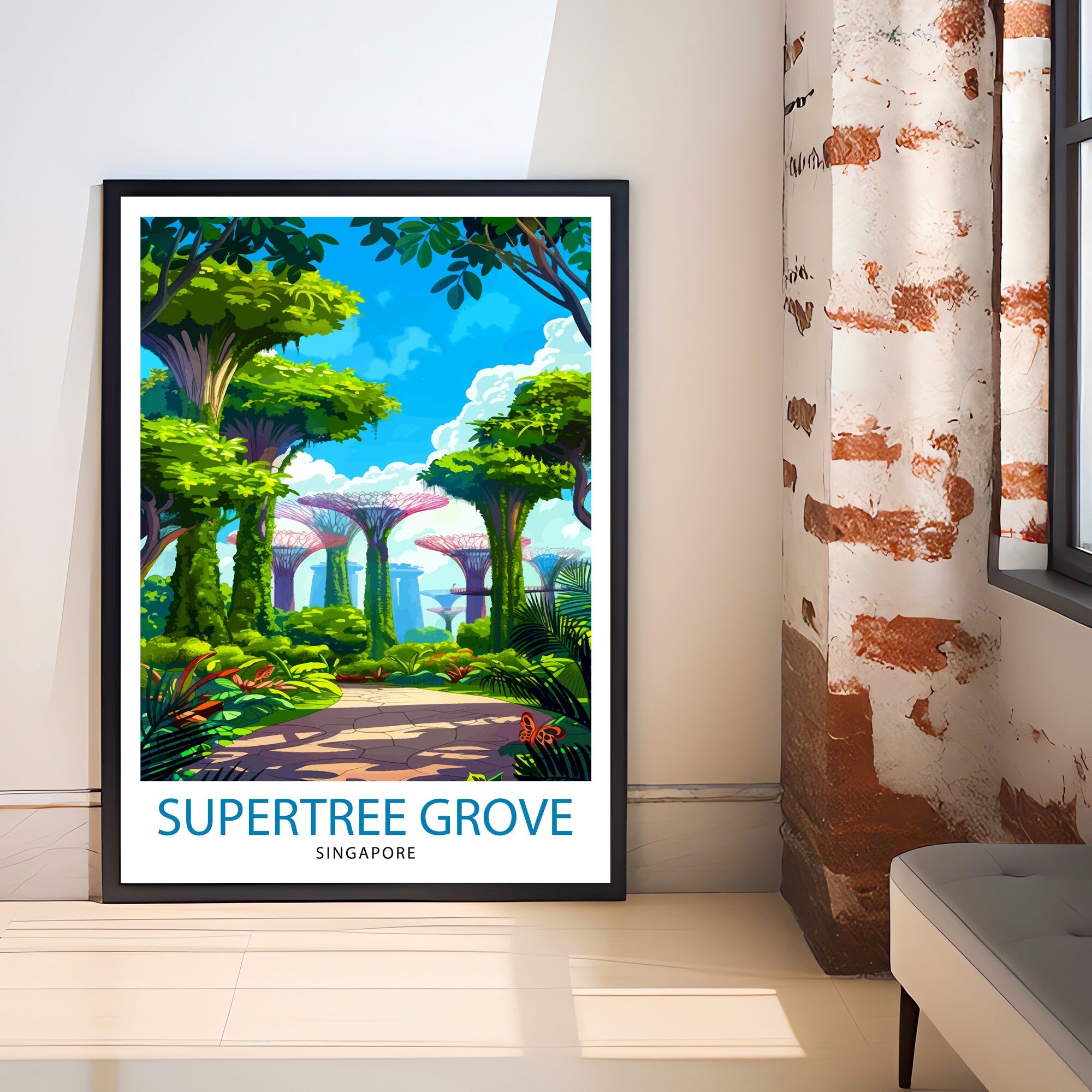 Supertree Grove Singapore Travel Print Wall Decor Wall Art Supertree Grove Wall Hanging Home Décor Supertree Grove Gift Art Lovers Singapore