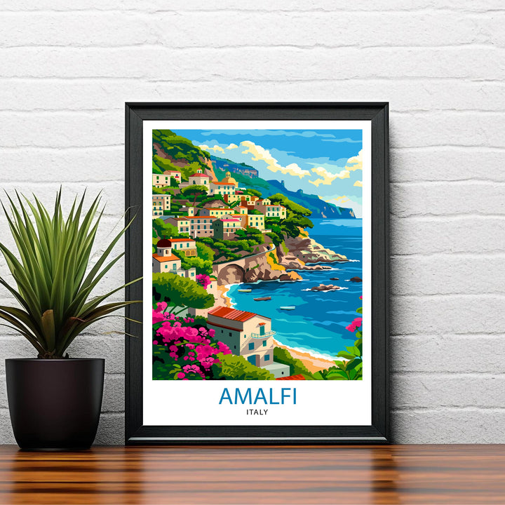 Amalfi Italy Travel Print Wall Decor Wall Art Amalfi Wall Hanging Home Décor Amalfi Gift Art Lovers Italy Art Lover