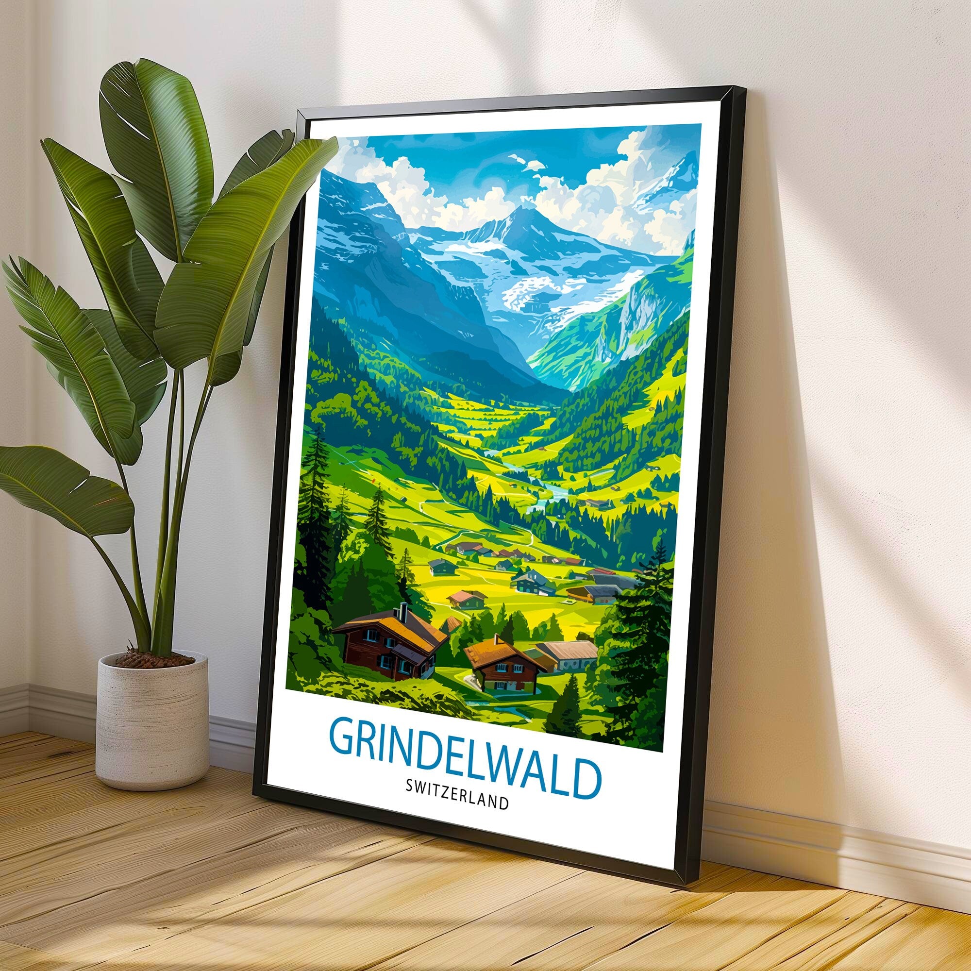 Grindelwald Switzerland Travel Print Wall Decor Wall Art Grindelwald Wall Hanging Home Décor Grindelwald Gift Art Lovers Switzerland Art
