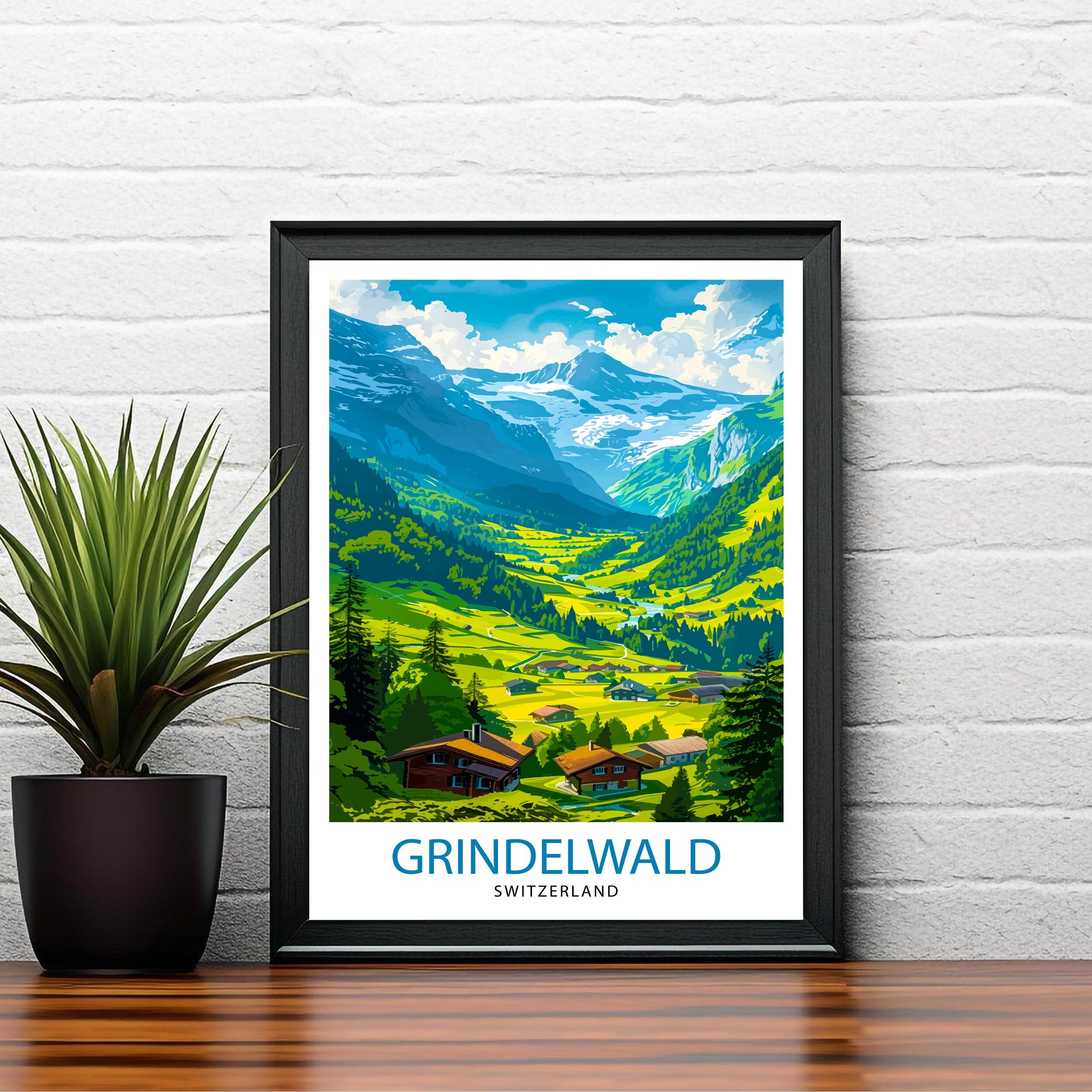 Grindelwald Switzerland Travel Print Wall Decor Wall Art Grindelwald Wall Hanging Home Décor Grindelwald Gift Art Lovers Switzerland Art