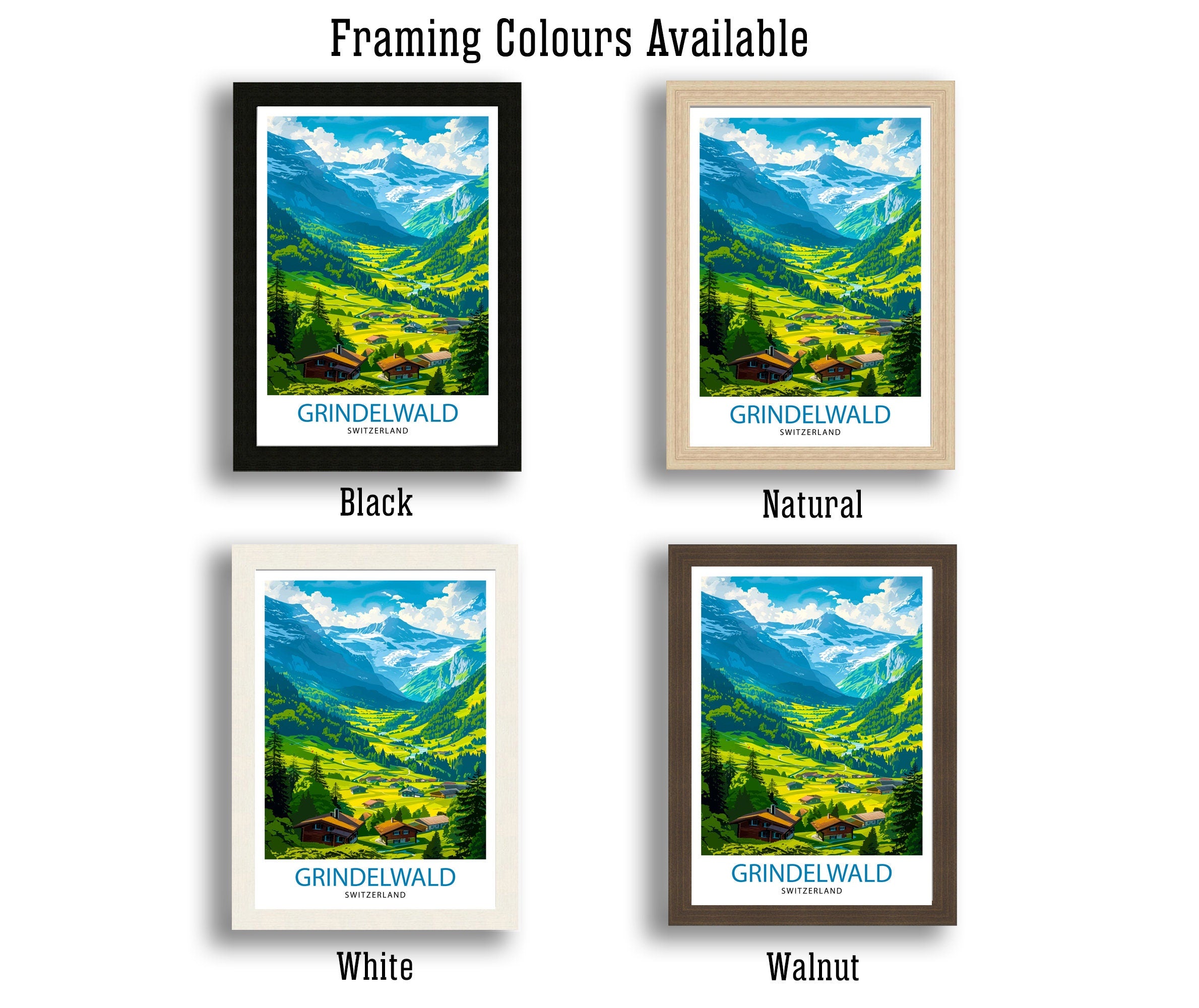 Grindelwald Switzerland Travel Print Wall Decor Wall Art Grindelwald Wall Hanging Home Décor Grindelwald Gift Art Lovers Switzerland Art