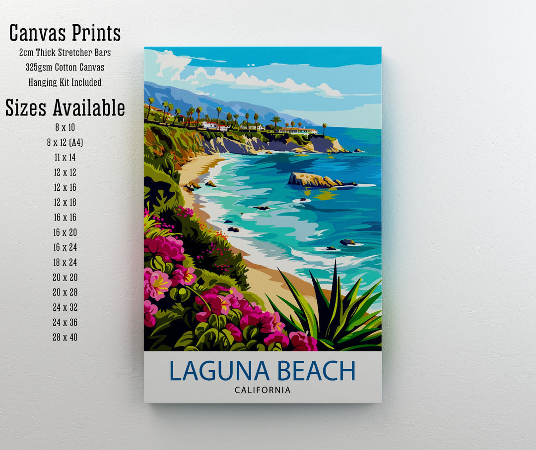 Laguna Beach California Travel Print| Laguna Beach Wall Decor Laguna Beach Home Living Decor Laguna Beach Illustration Travel Poster Gift