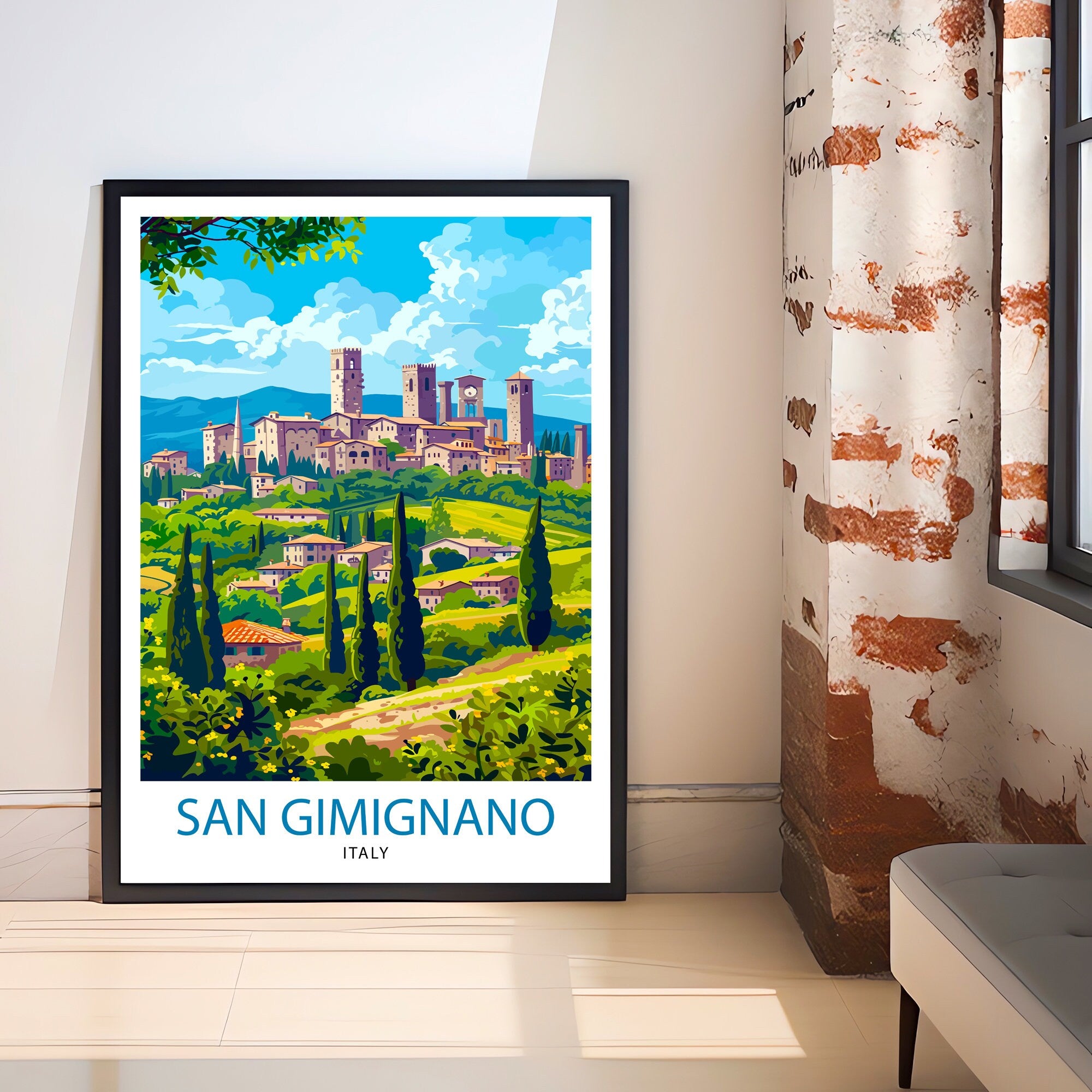 San Gimignano Italy Travel Print Wall Decor Wall Art San Gimignano Wall Hanging Home Décor San Gimignano Gift Art Lovers Italy Art Lover