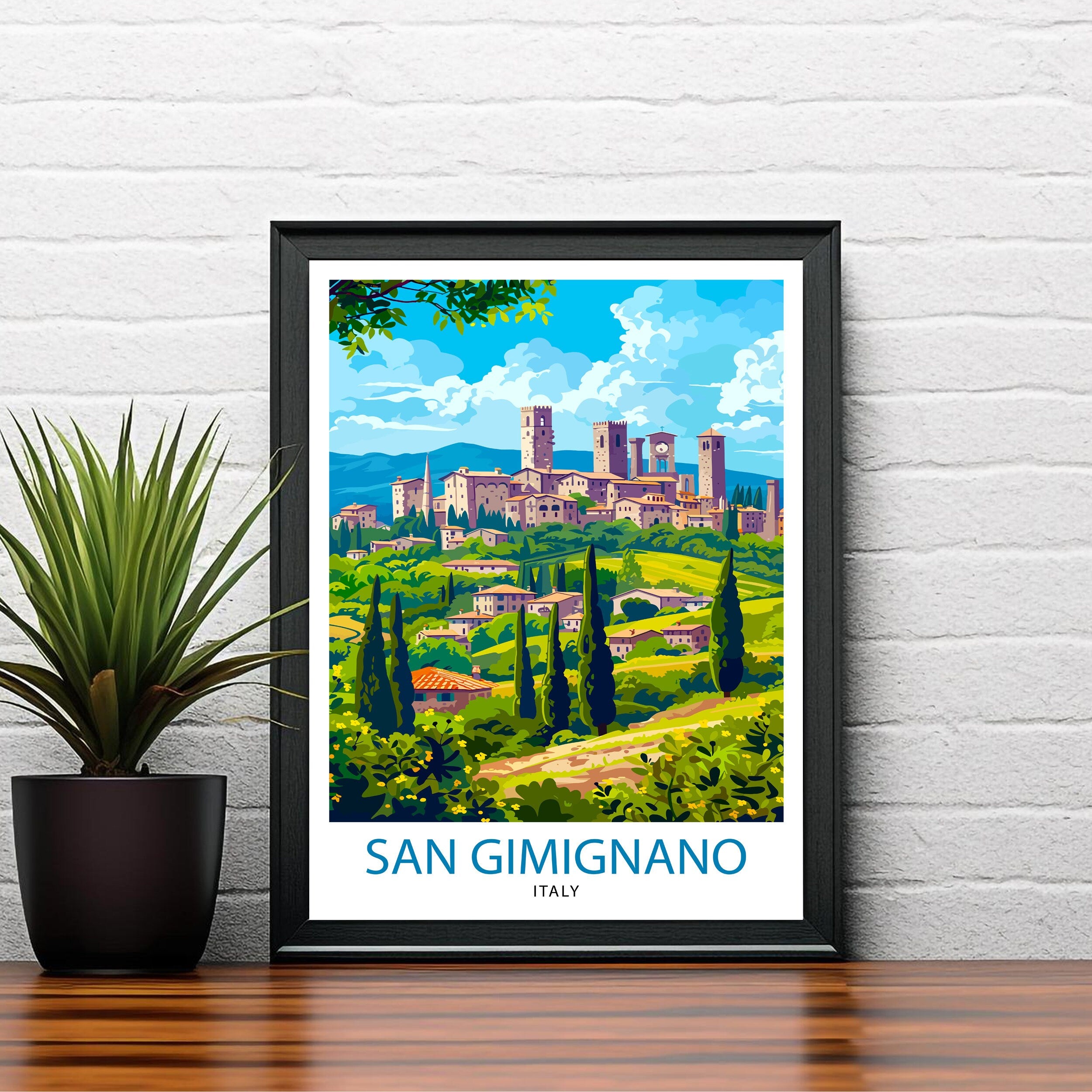 San Gimignano Italy Travel Print Wall Decor Wall Art San Gimignano Wall Hanging Home Décor San Gimignano Gift Art Lovers Italy Art Lover