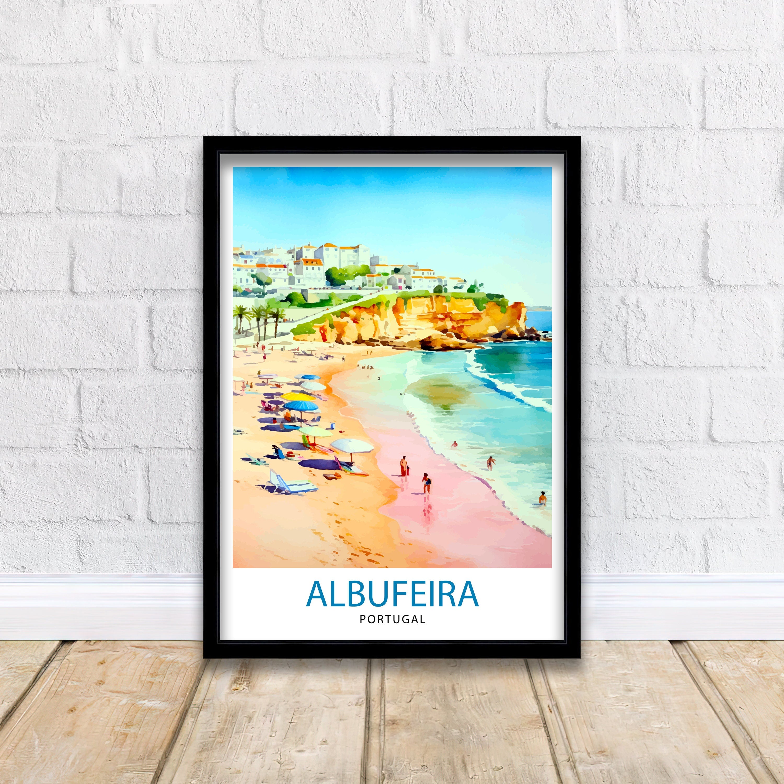 Albufeira Portugal Travel Print Wall Decor Wall Art Albufeira Wall Hanging Home Décor Albufeira Gift Art Lovers Portugal Art Lover Gift