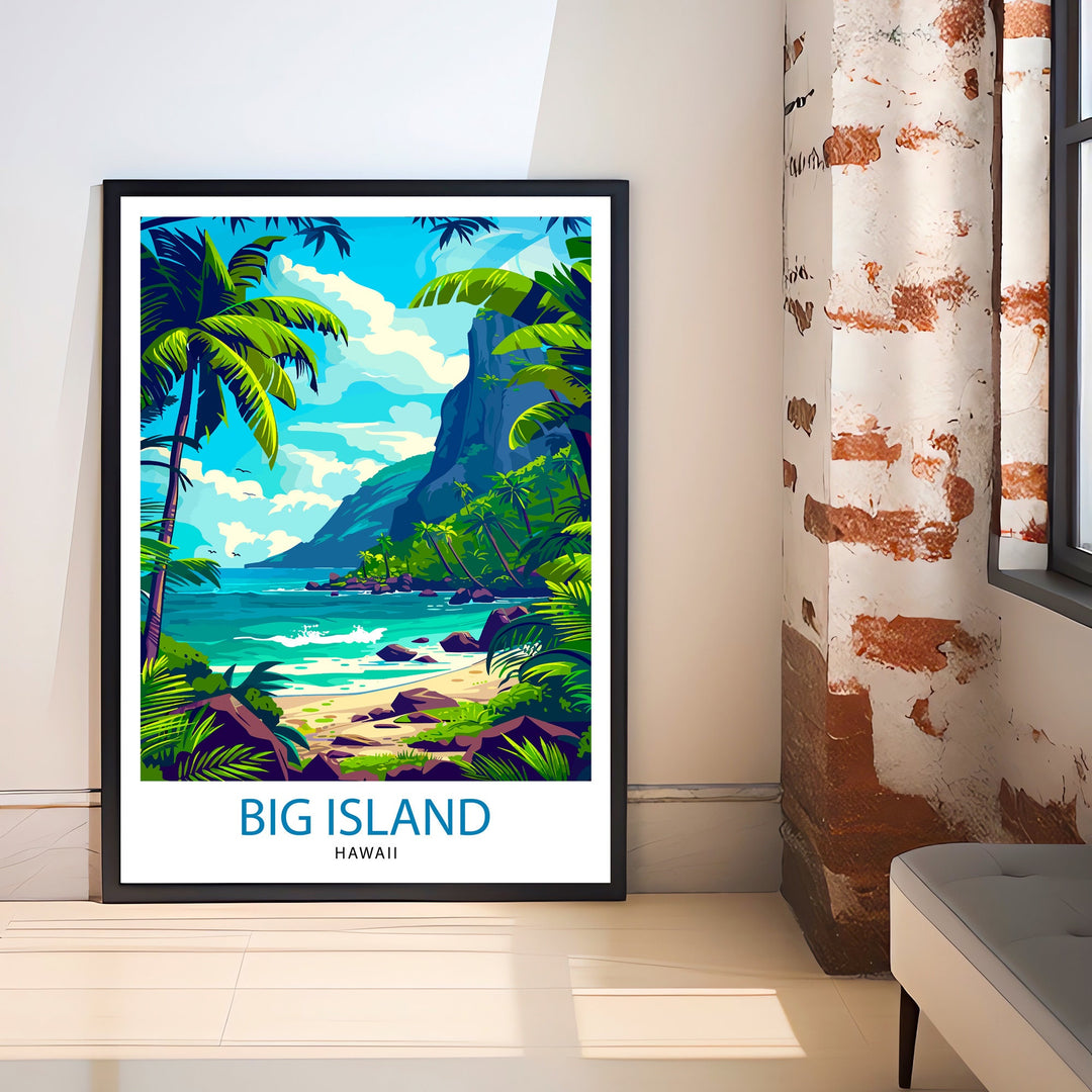 Big Island Hawaii Travel Print Wall Decor Wall Art Big Island Wall Hanging Home Décor Big Island Gift Art Lovers Hawaii Art Lover Gift