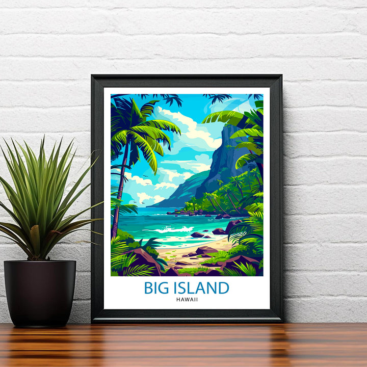 Big Island Hawaii Travel Print Wall Decor Wall Art Big Island Wall Hanging Home Décor Big Island Gift Art Lovers Hawaii Art Lover Gift