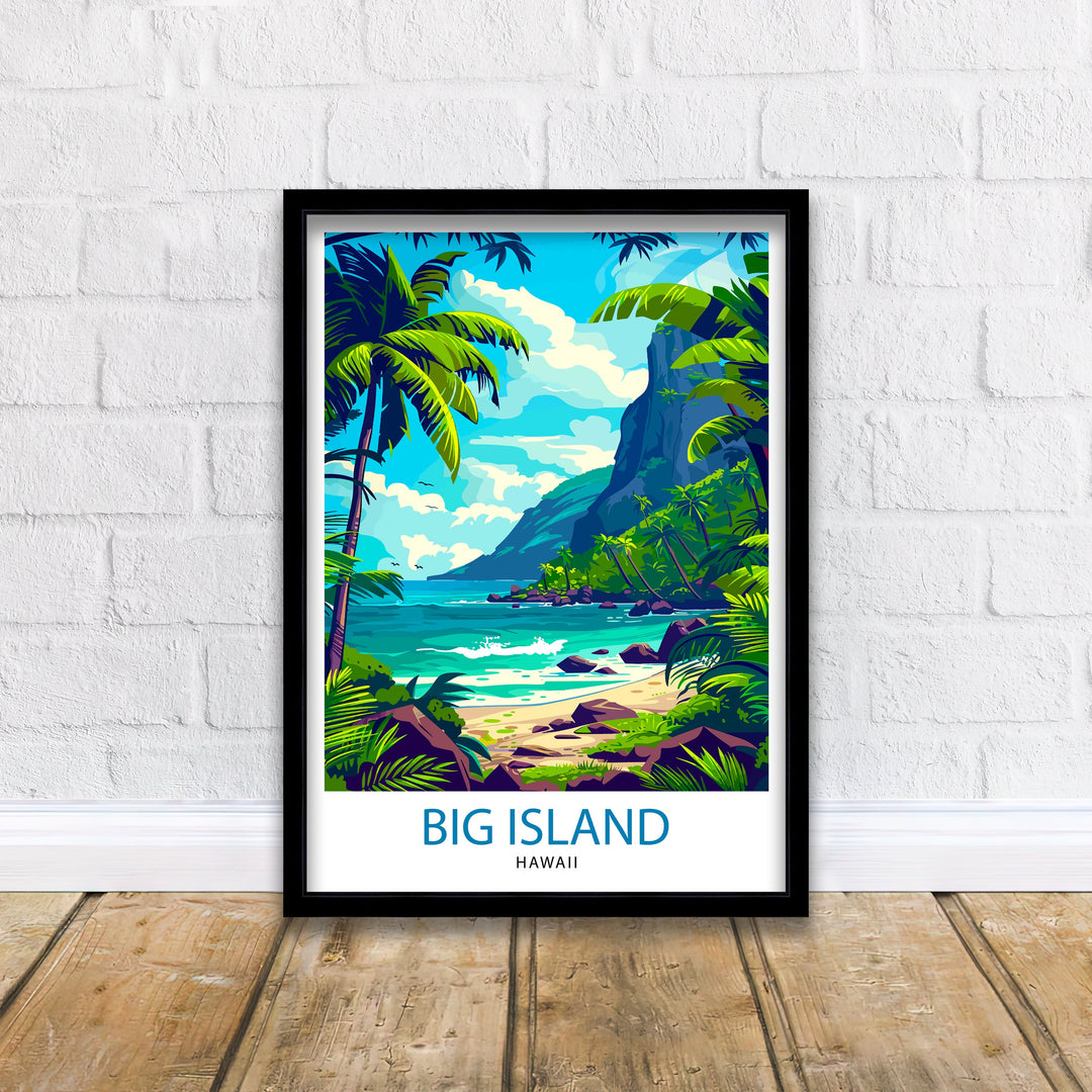 Big Island Hawaii Travel Print Wall Decor Wall Art Big Island Wall Hanging Home Décor Big Island Gift Art Lovers Hawaii Art Lover Gift