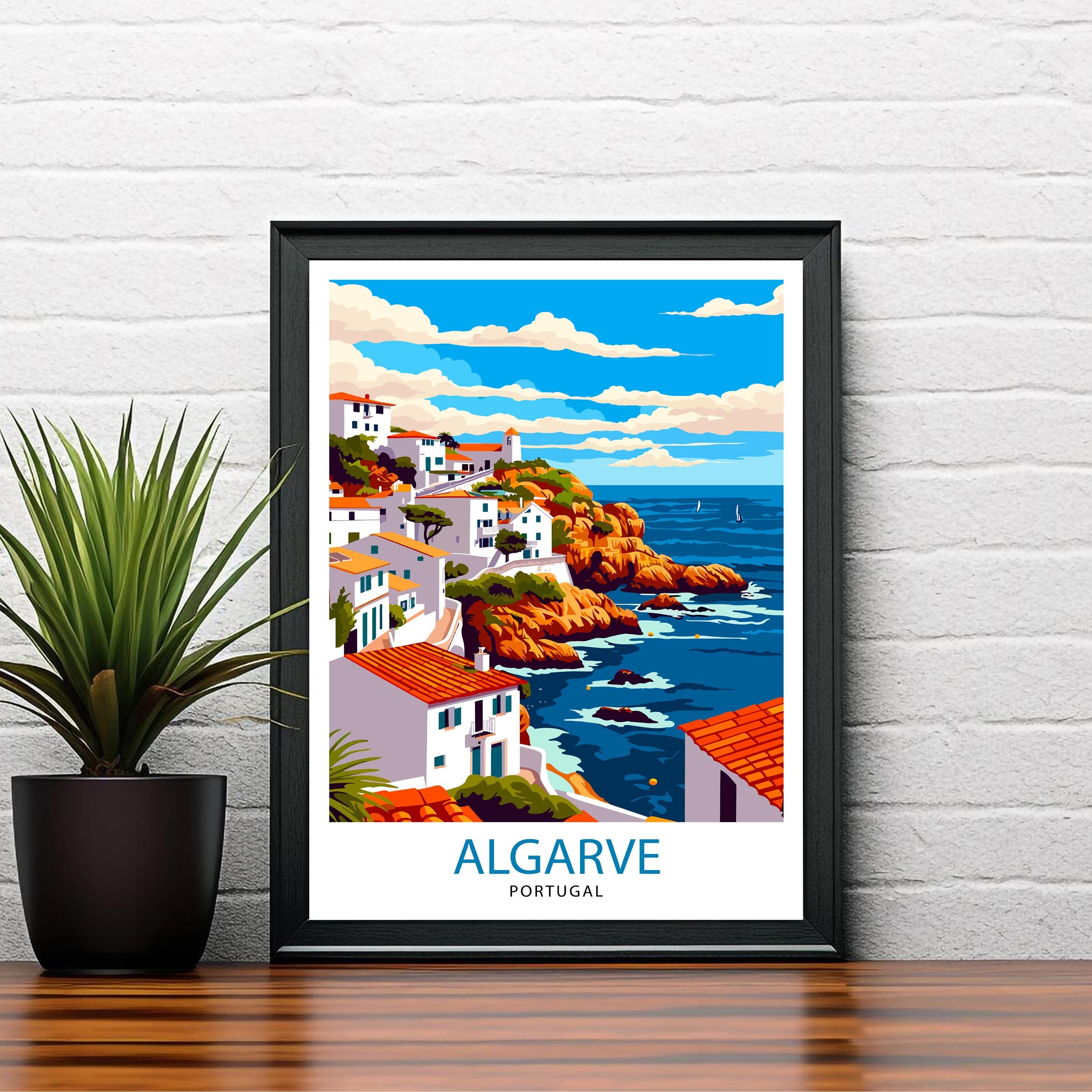 Algarve Portugal Travel Print Algarve Wall Decor Algarve Poster Portugal Travel Prints Algarve Art Print Algarve Illustration Algarve Wall