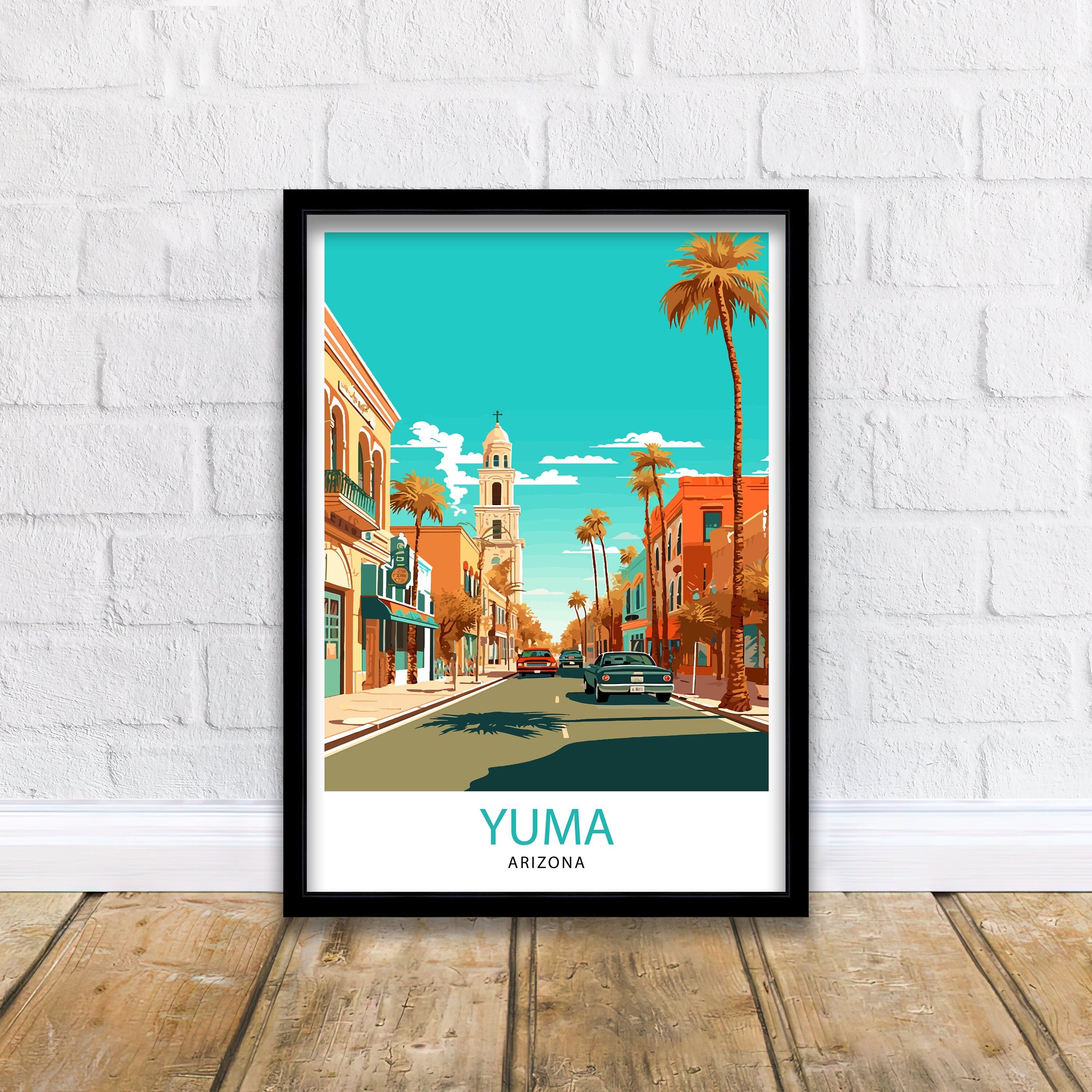Yuma Arizona Travel Print| Yuma Wall Art Yuma Home Decor Yuma Illustration Travel Poster Gift For Yuma Arizona Home Decor