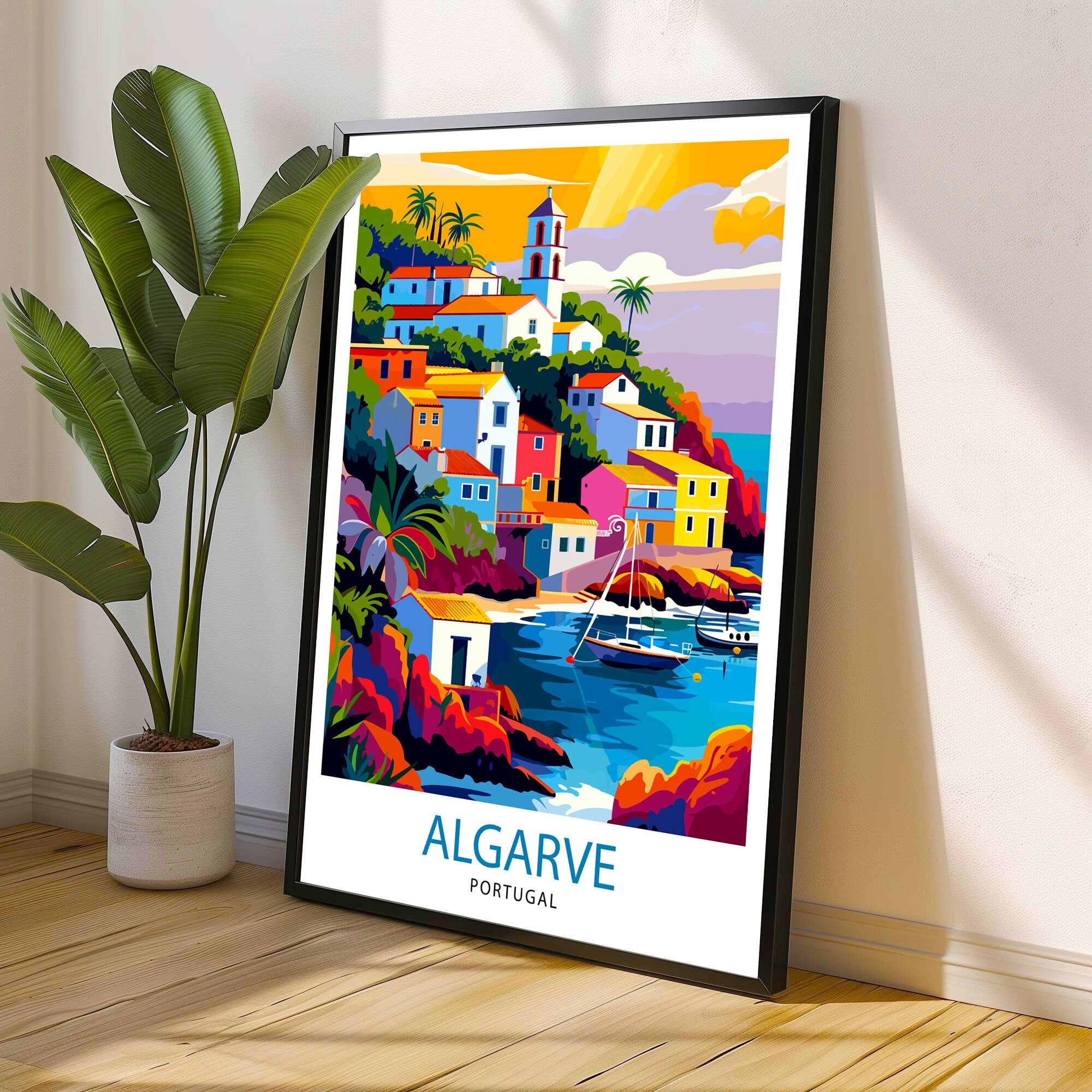 Algarve Portugal Travel Print Algarve Wall Decor Algarve Poster Portugal Travel Prints Algarve Art Print Algarve Illustration Algarve Wall