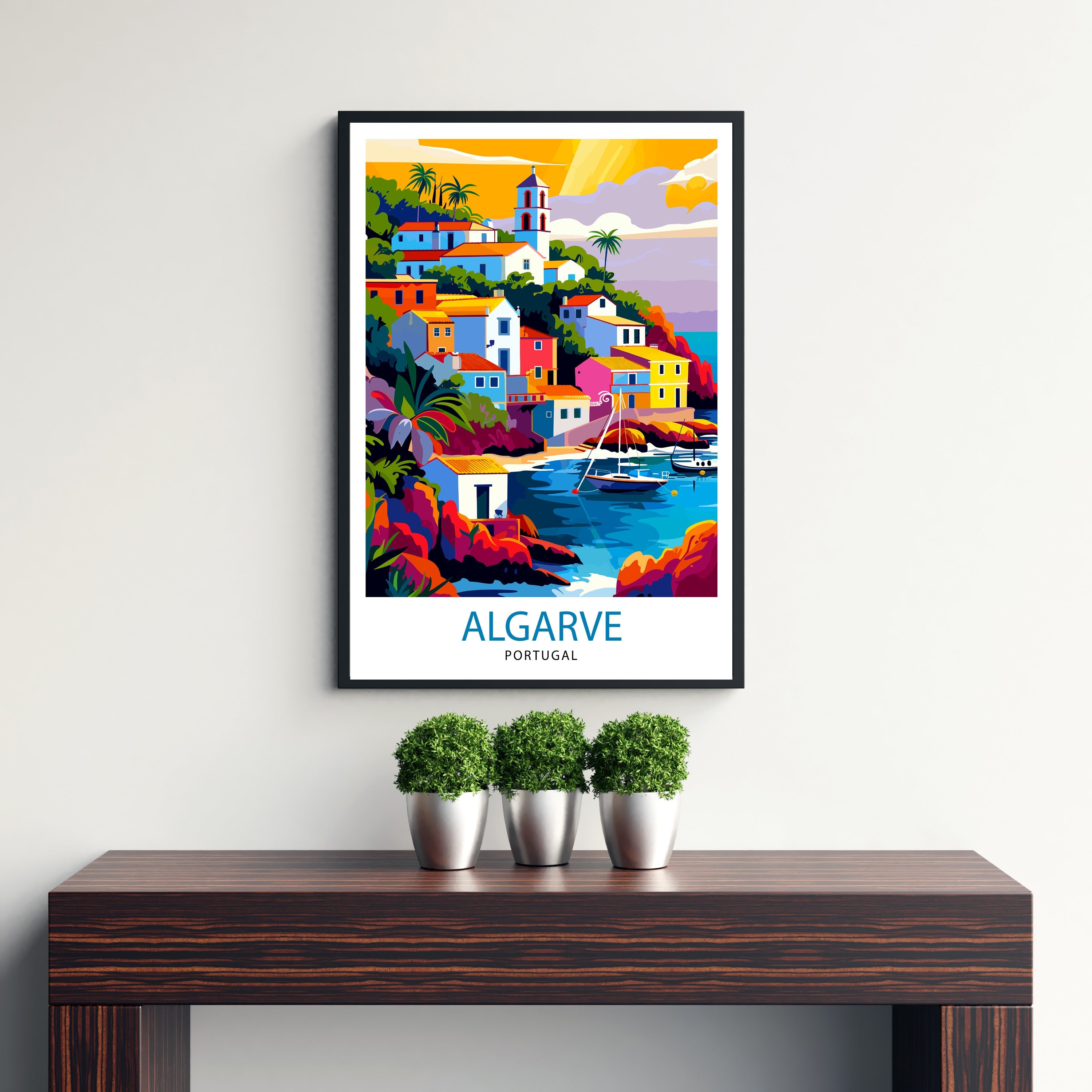 Algarve Portugal Travel Print Algarve Wall Decor Algarve Poster Portugal Travel Prints Algarve Art Print Algarve Illustration Algarve Wall