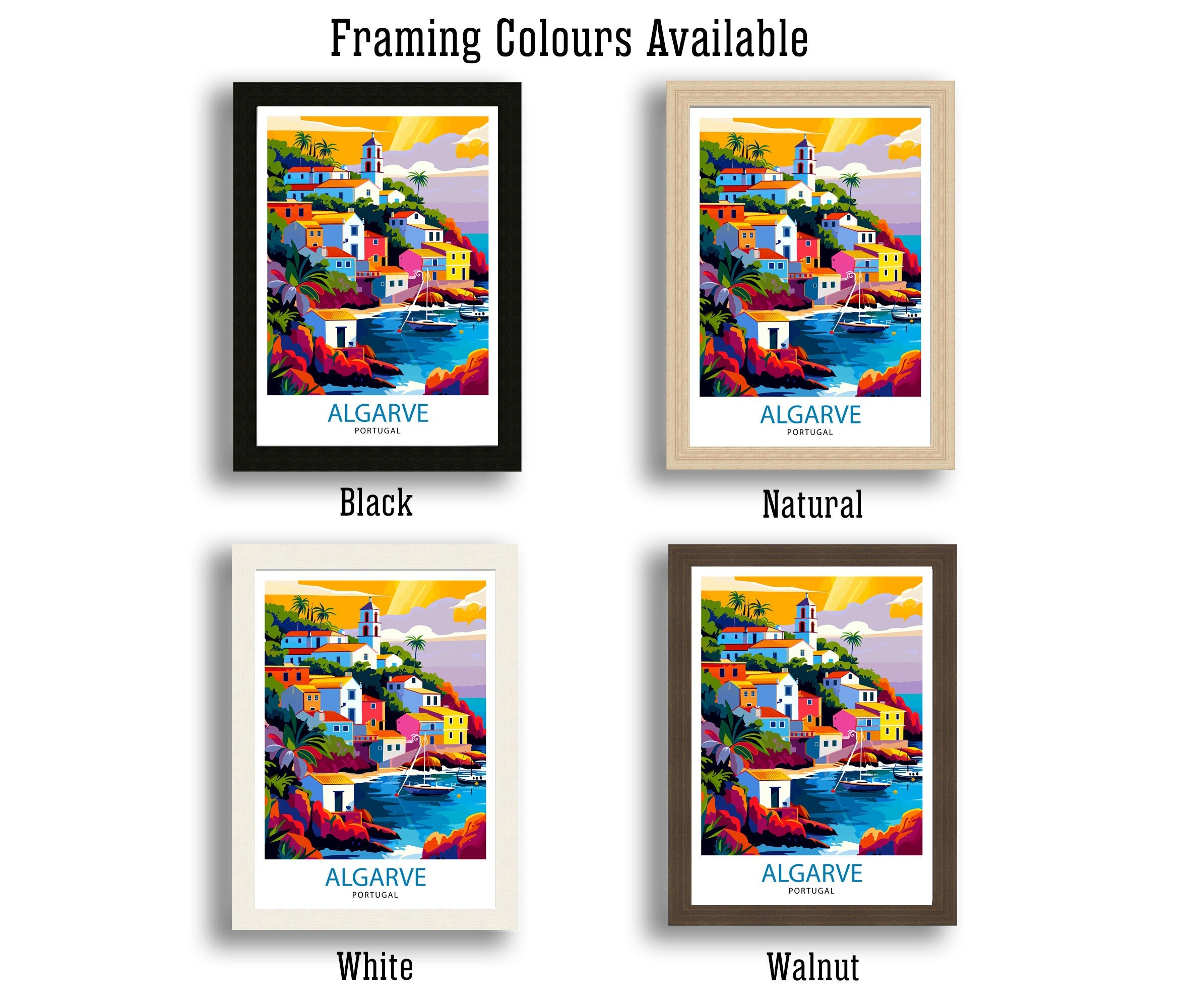 Algarve Portugal Travel Print Algarve Wall Decor Algarve Poster Portugal Travel Prints Algarve Art Print Algarve Illustration Algarve Wall