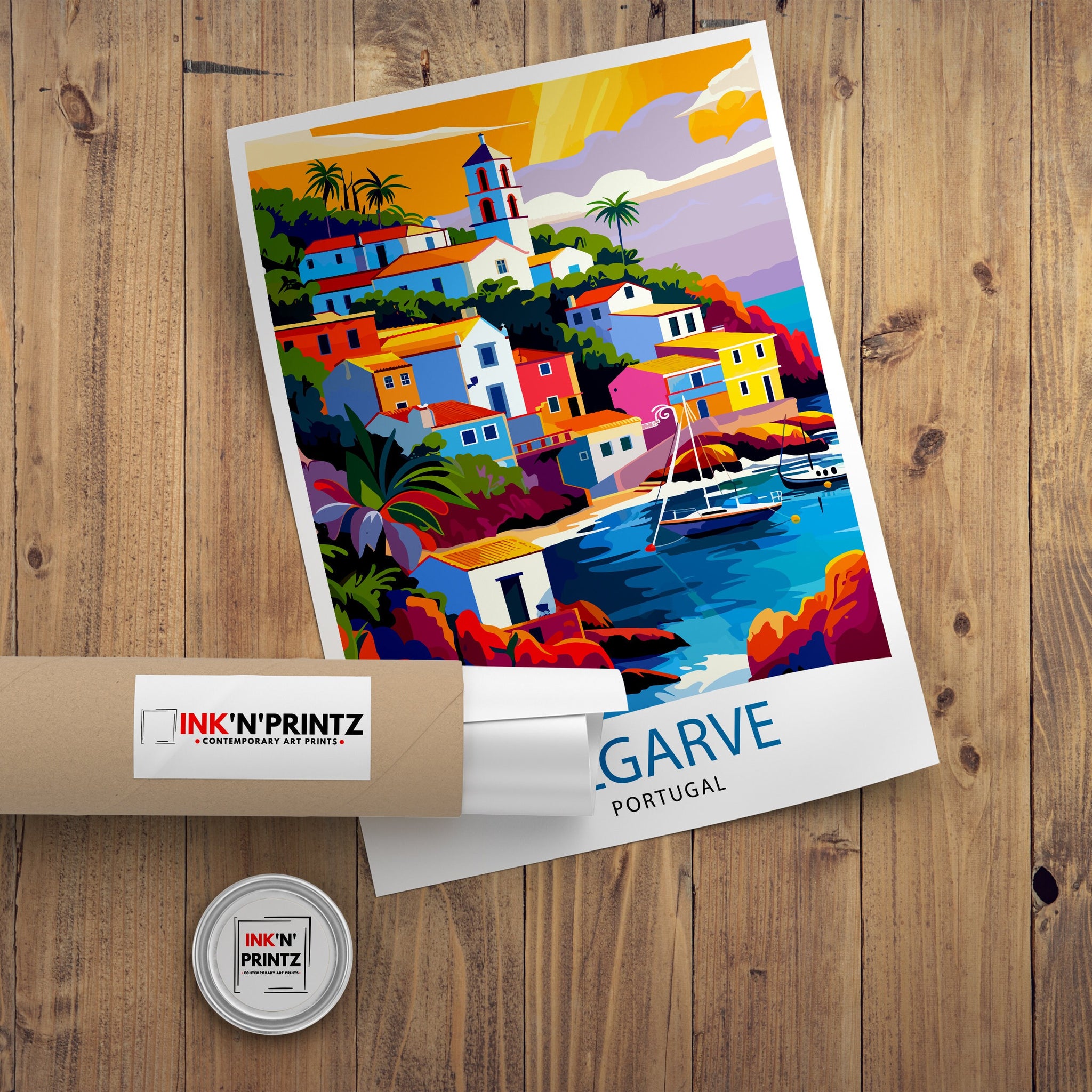 Algarve Portugal Travel Print Algarve Wall Decor Algarve Poster Portugal Travel Prints Algarve Art Print Algarve Illustration Algarve Wall